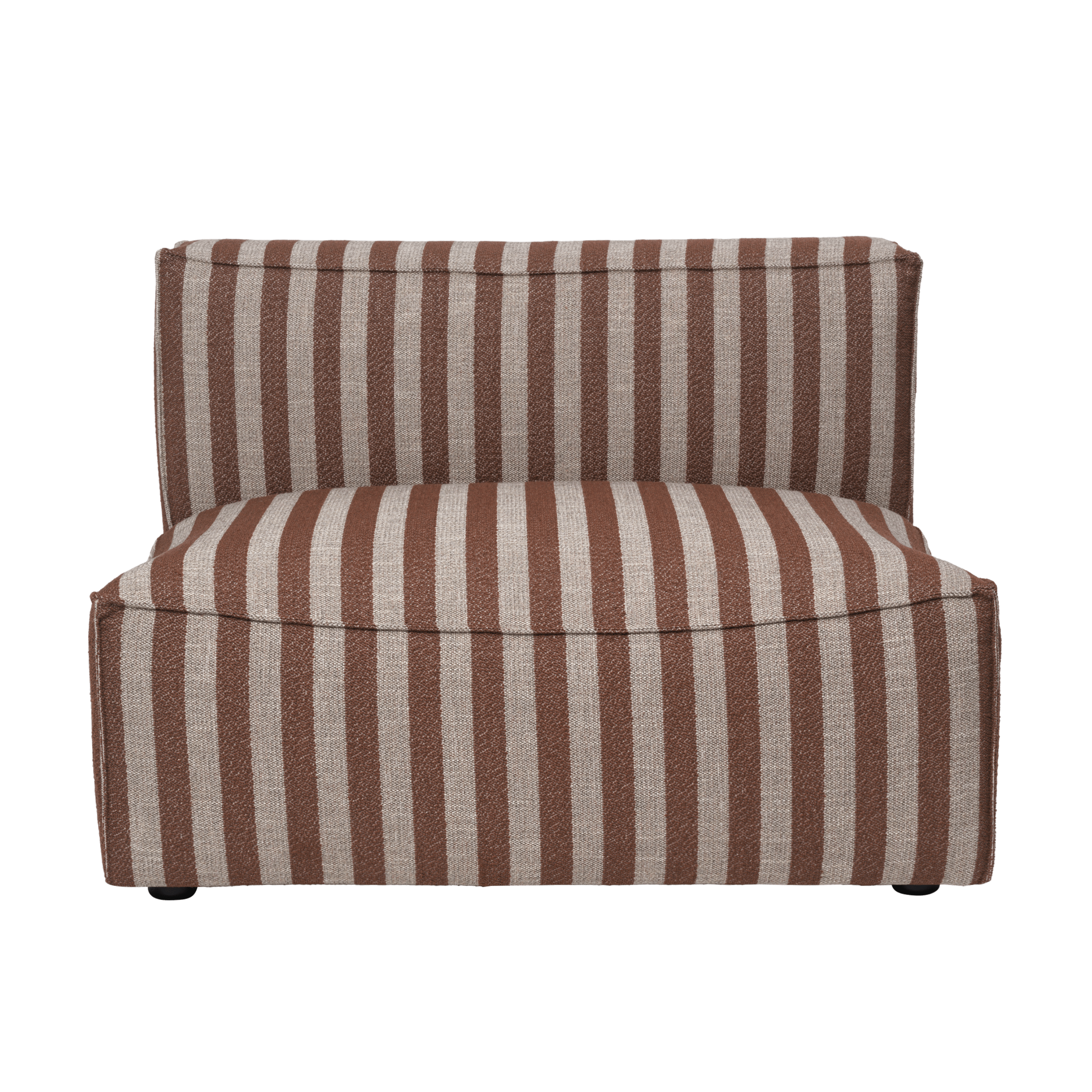 Modulares Sofa CATENA Louisiana - mittleres Element in Schokoladenfarbe mit Kissen