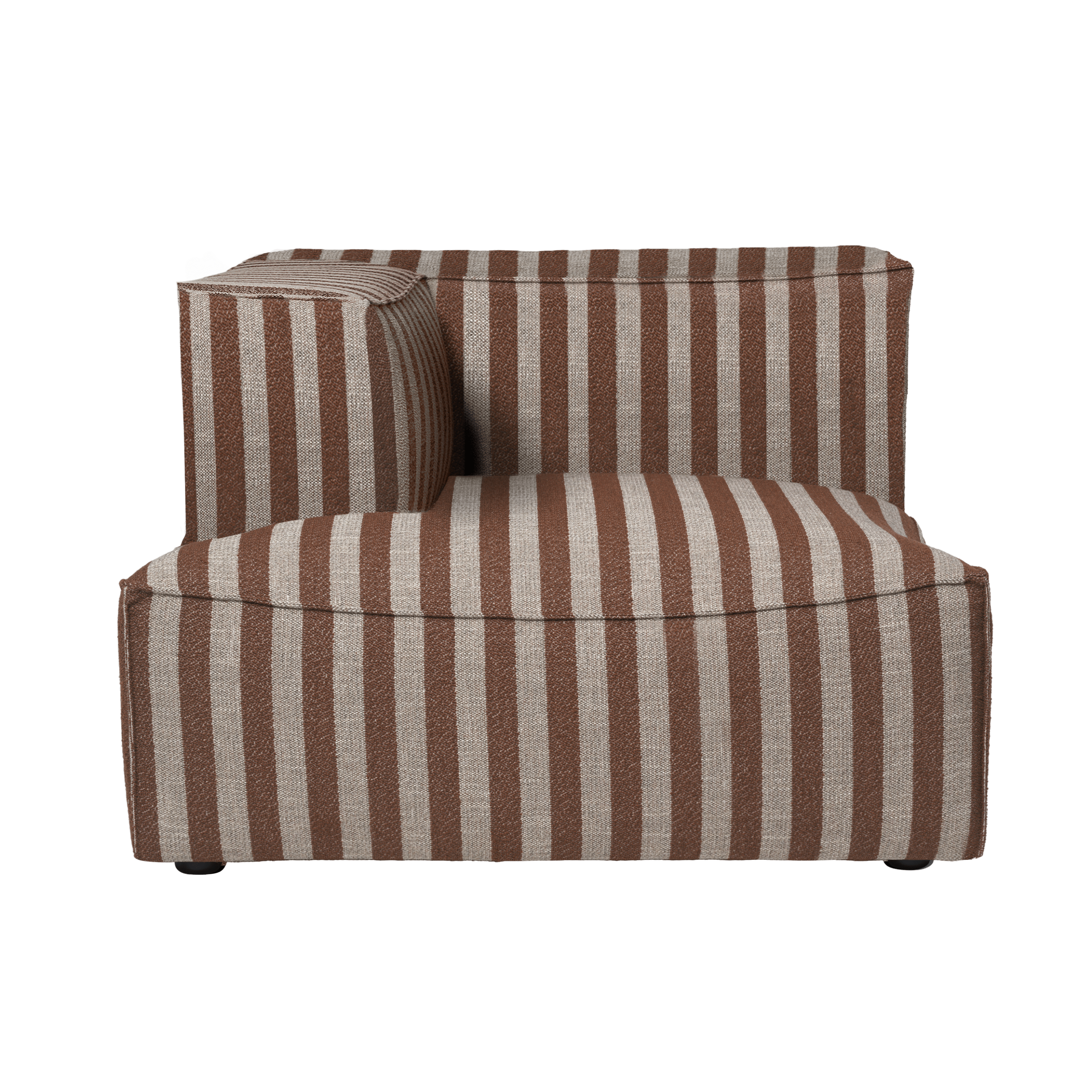 Left-facing chaise longue CATENA Louisiana chocolate with sand