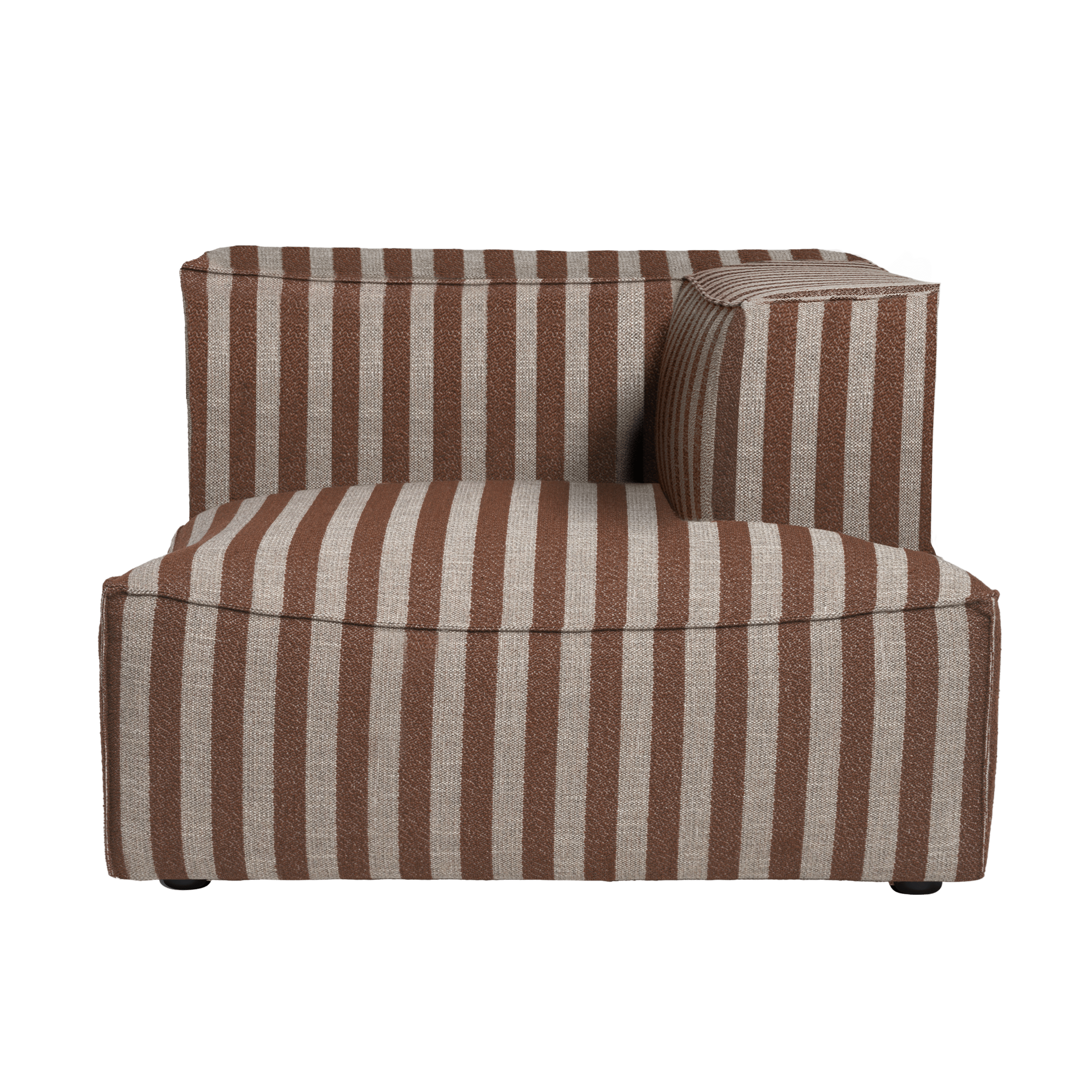 Modulares Sofa CATENA Louisiana - rechtsseitiger Schokoladen-Sessel mit sandfarbenem Bezug