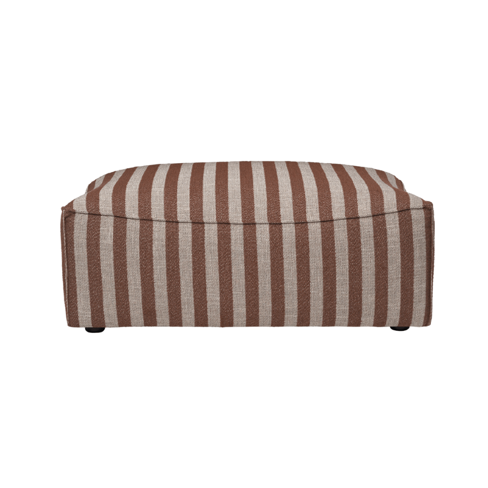 Puff CATENA Louisiana schokoladenfarben mit sandfarbenem Bezug