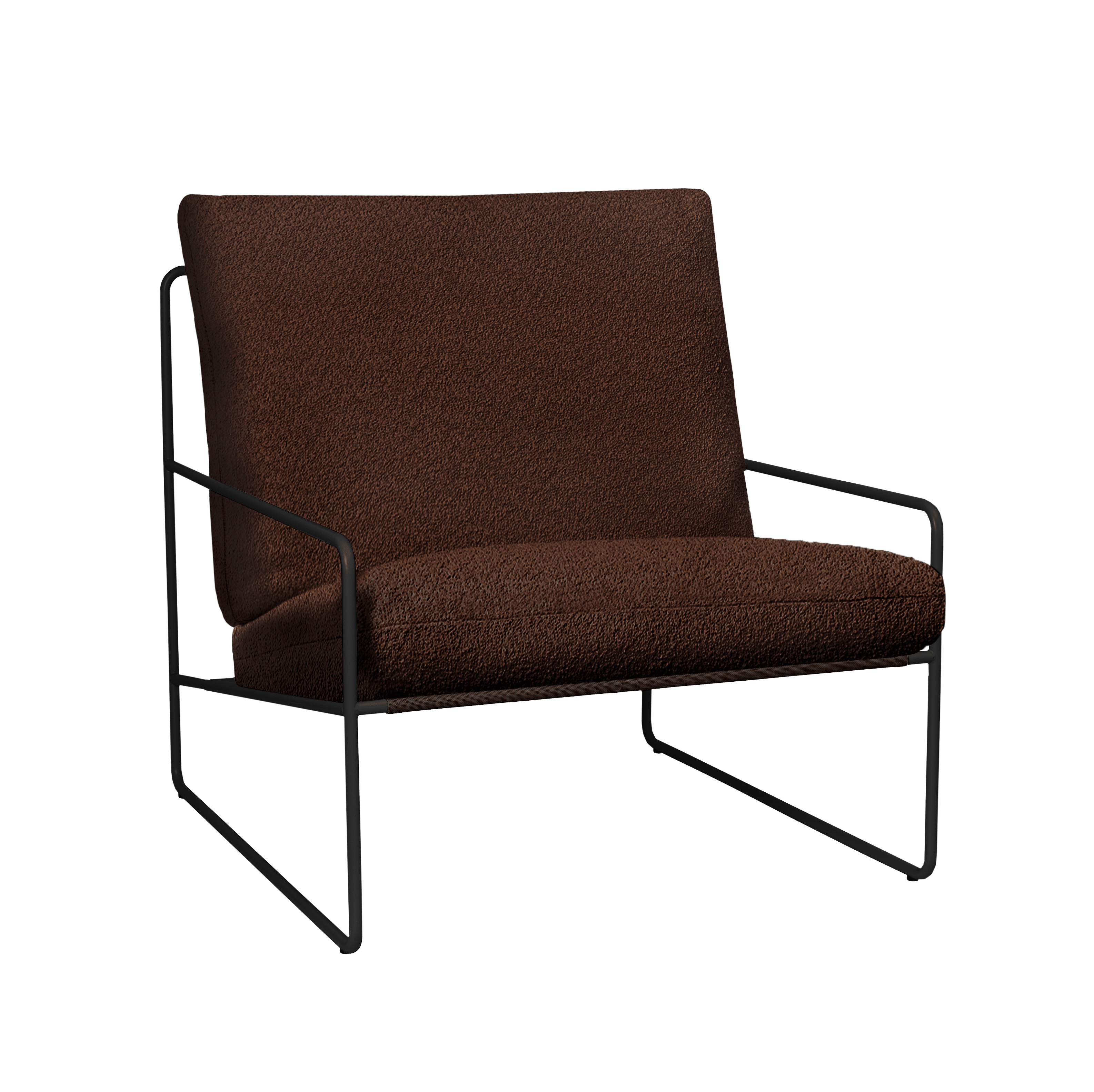 DESERT Outdoor Armchair in Brown Boucle with Black Base