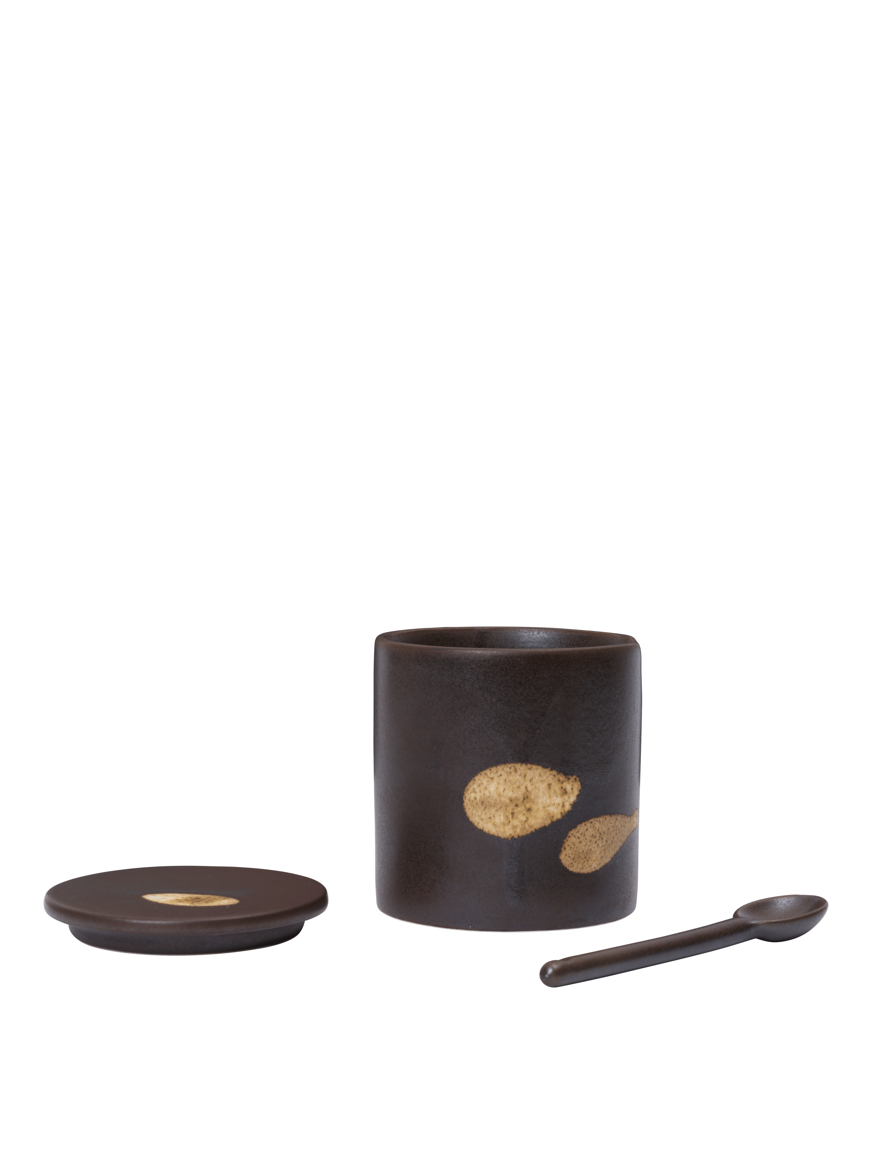 Koyo Glas mit Löffel dunkelbraun