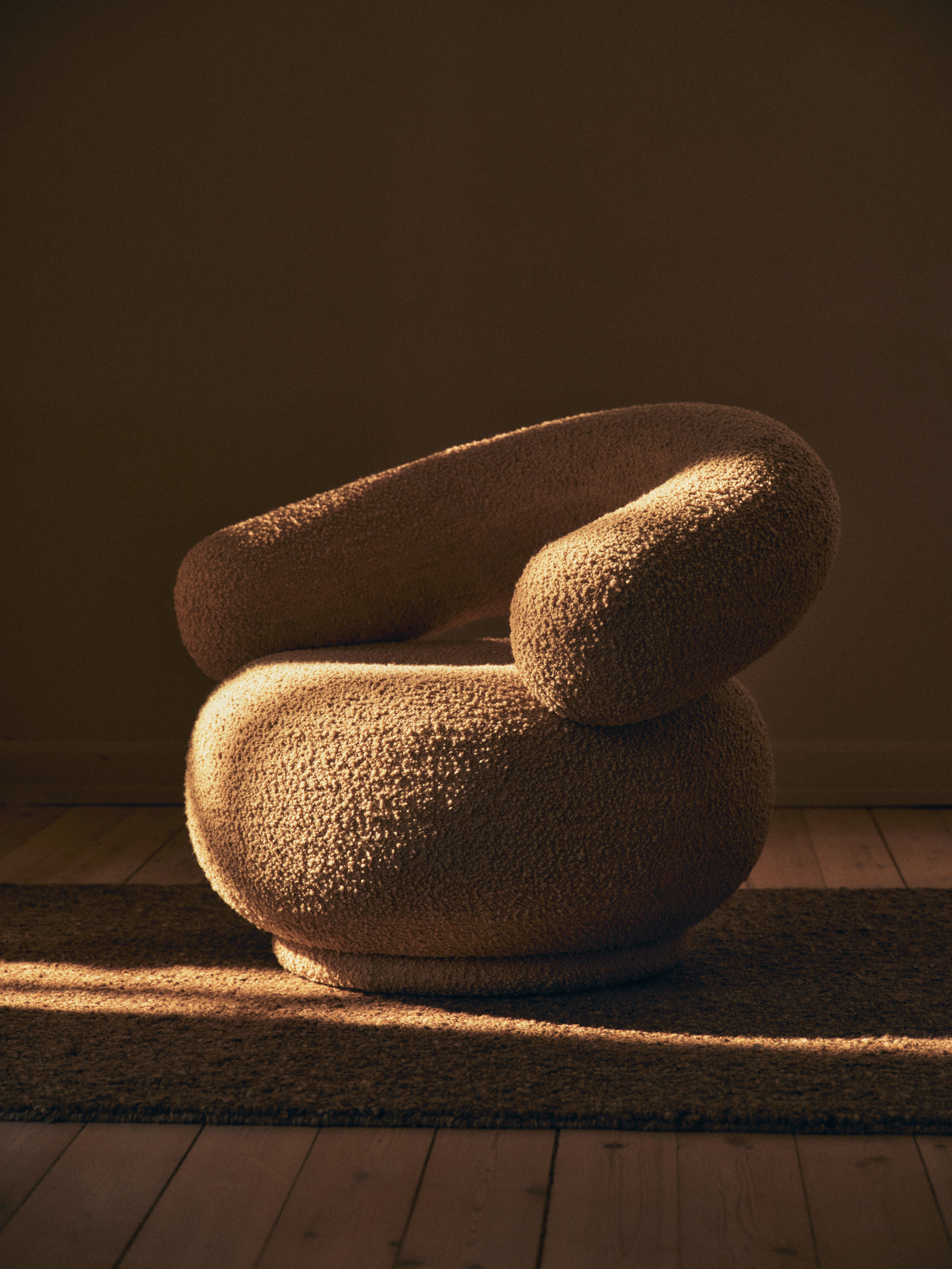 Drehstuhl ORBO kaffeebraun Boucle
