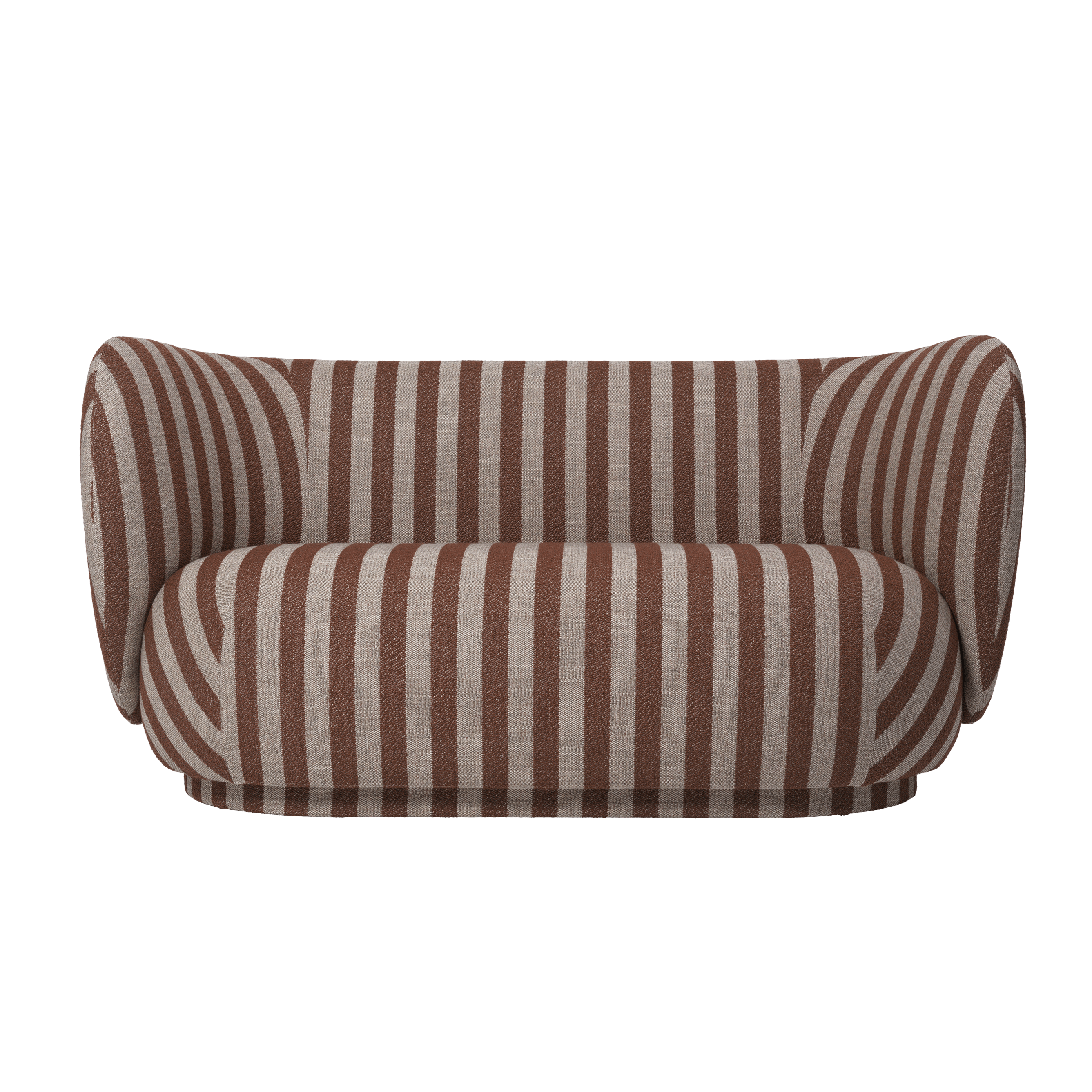 Sofa 2-sitzig RICO Louisiana schokoladenbraun mit sandfarbenem Bezug