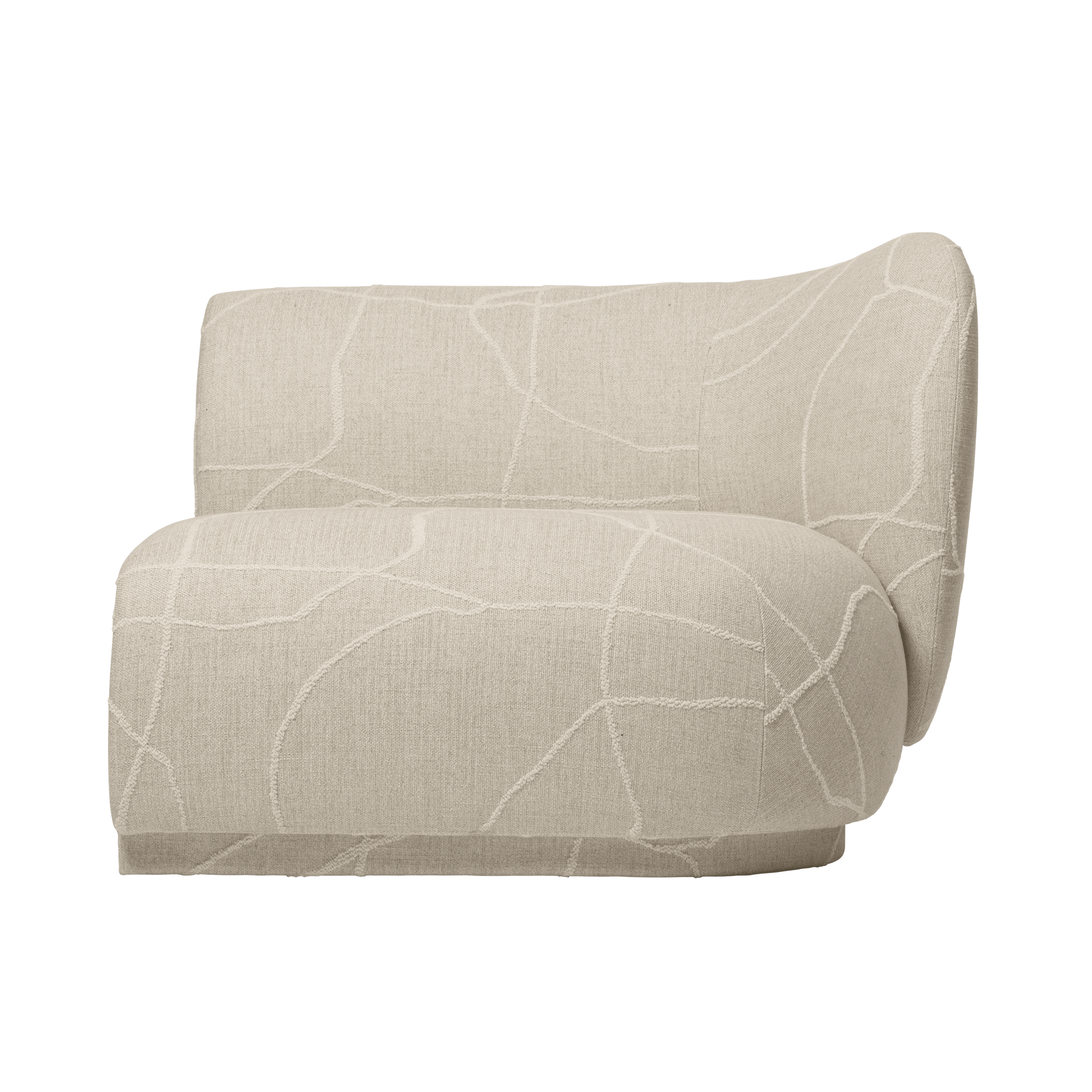 RICO Can Lis Modular Sofa - Right-End Element in Sand with White