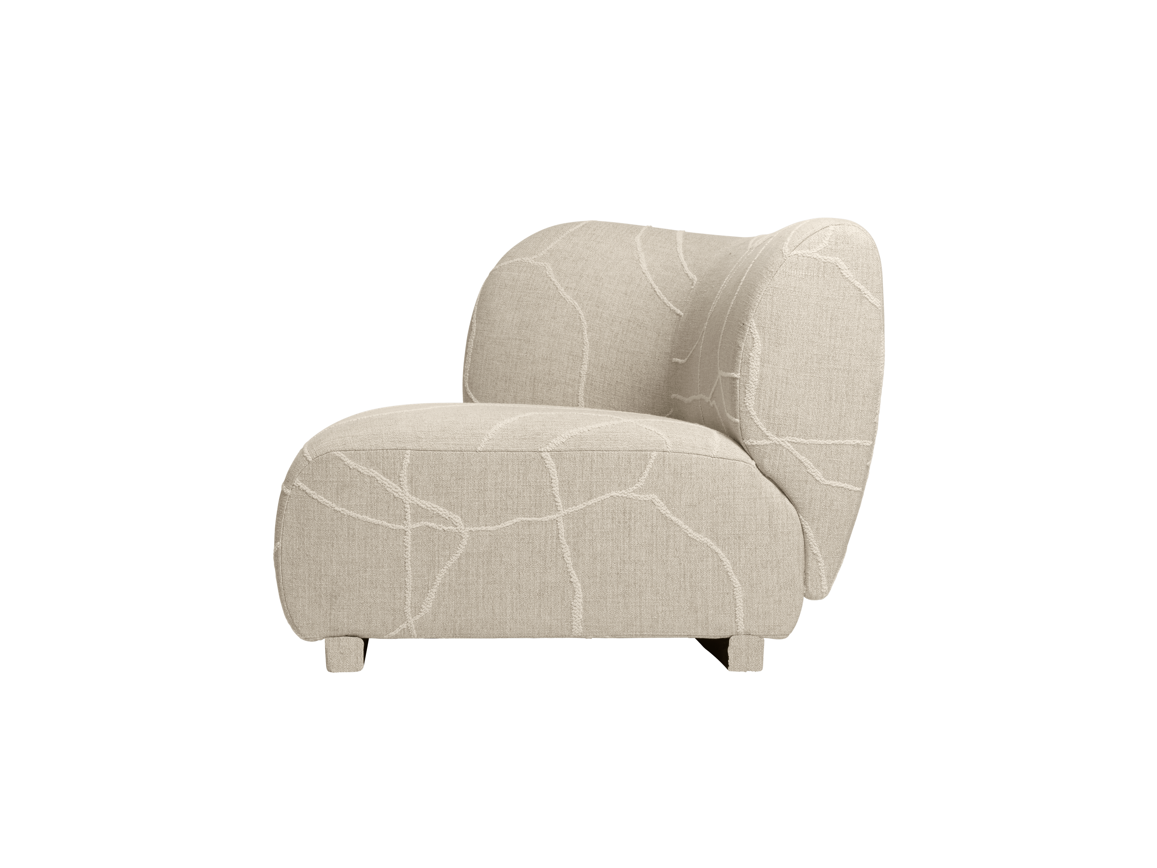 RICO Can Lis Modular Sofa - Right-End Element in Sand with White