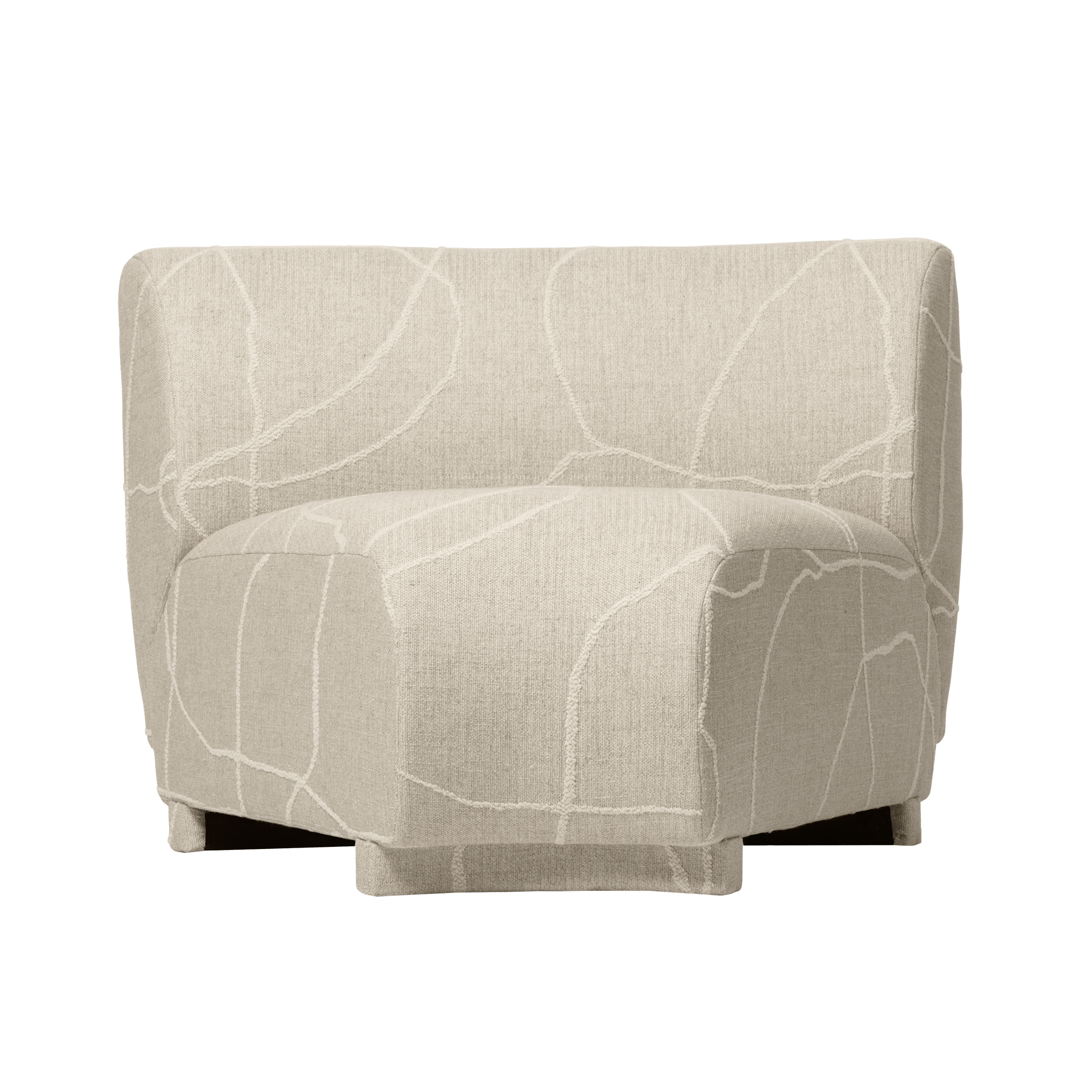 Modulares Sofa RICO Can Lis - Eckelement in Sandfarbe mit Weiß