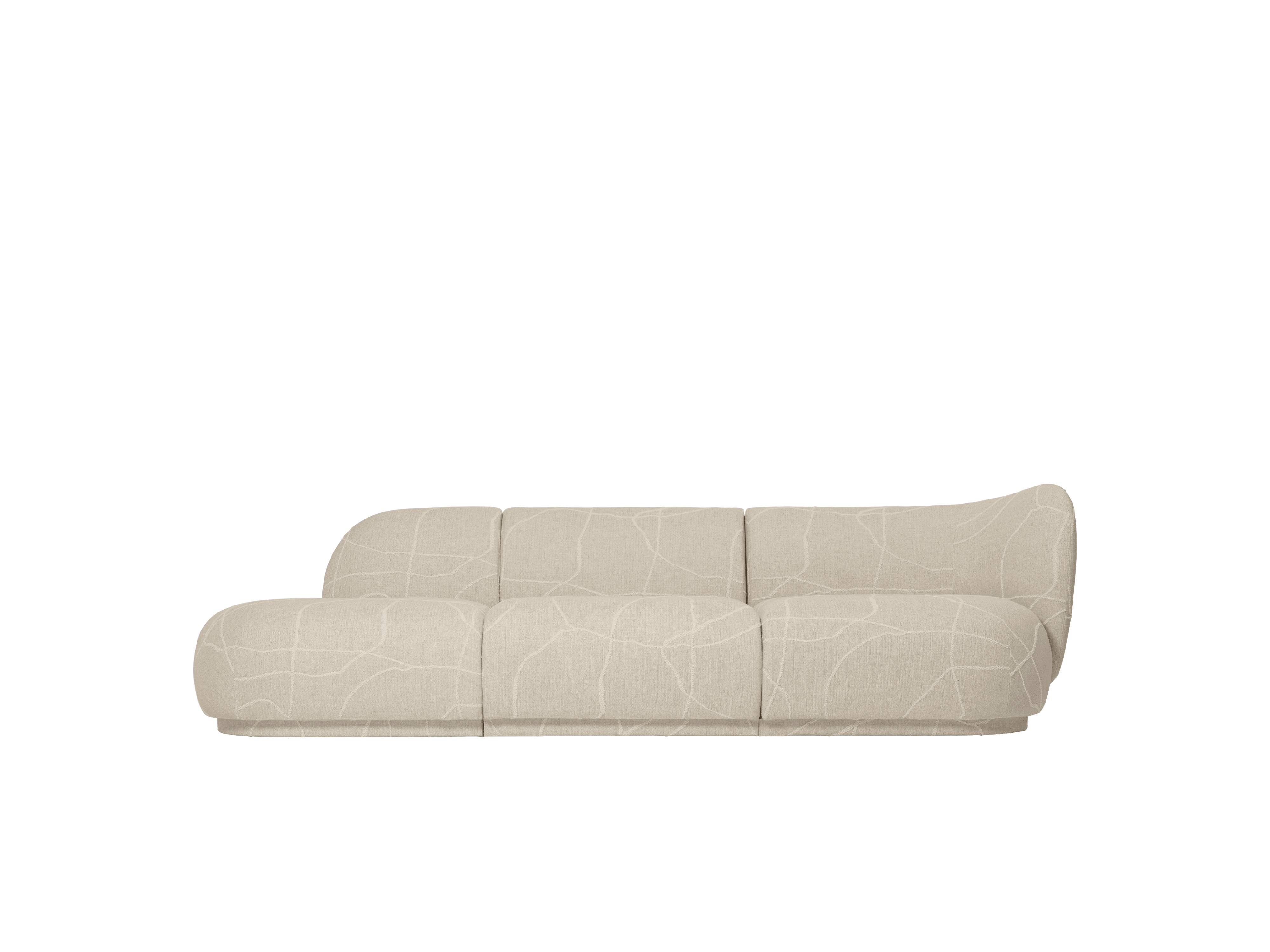 RICO Can Lis Modular Sofa - Right-End Element in Sand with White