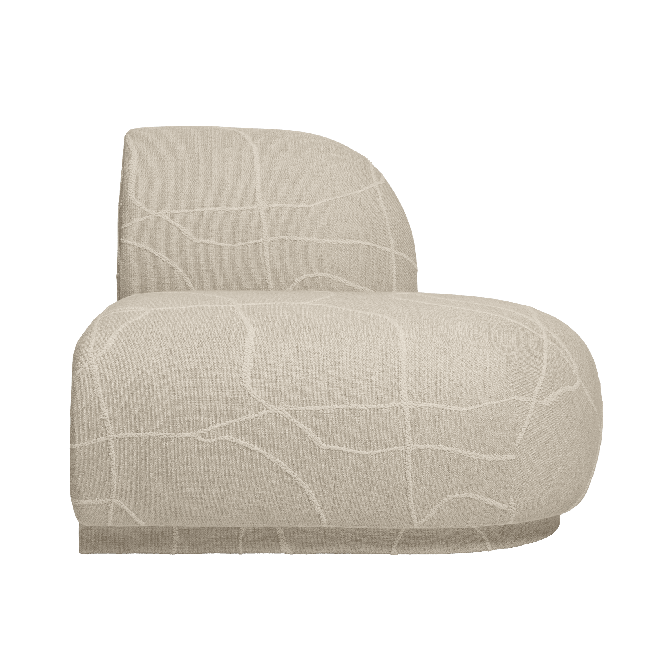 Modulares Sofa RICO Can Lis - offenes Endelement rechts sandfarben mit Weiß