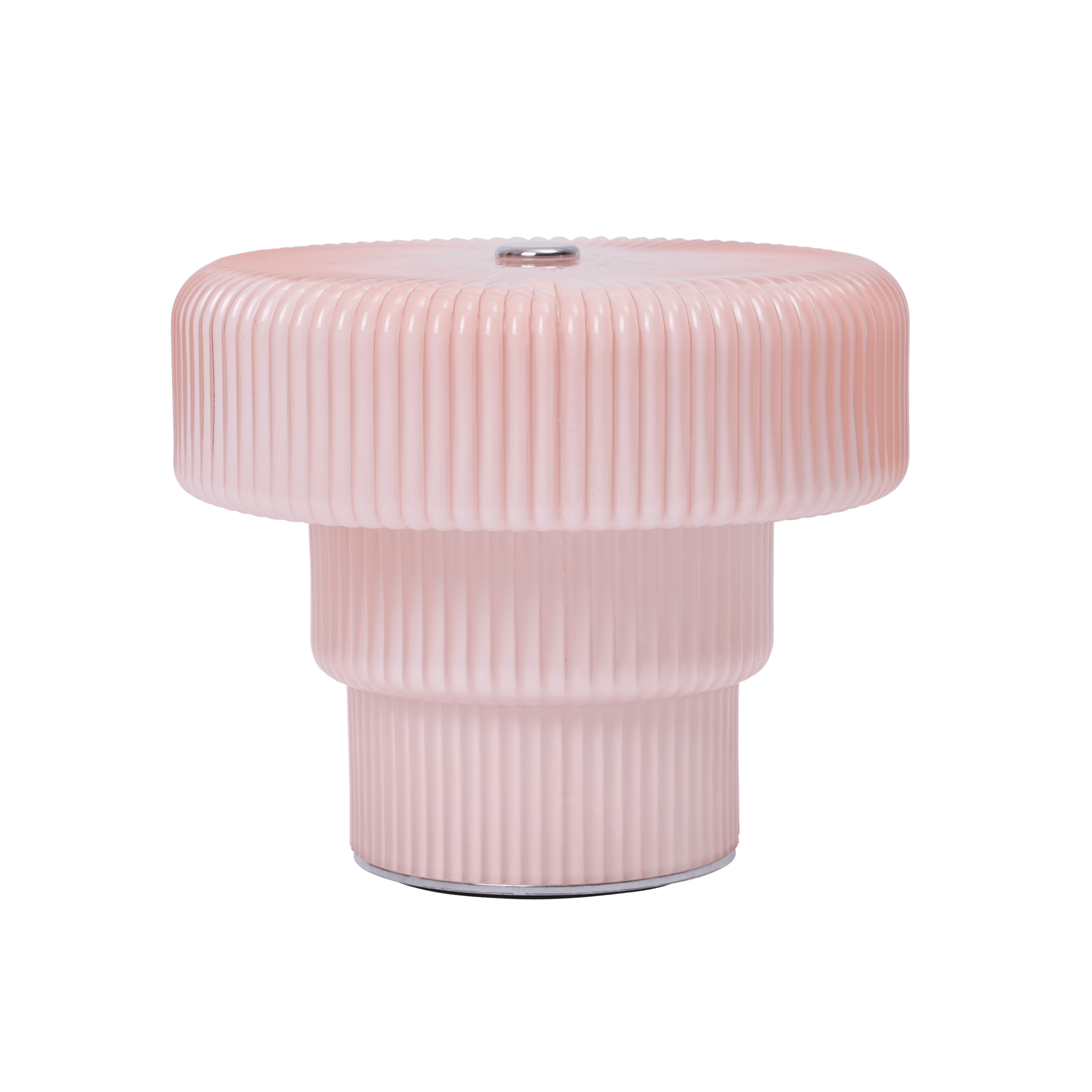 Tragbare Lampe RIPPLE rosa Glas