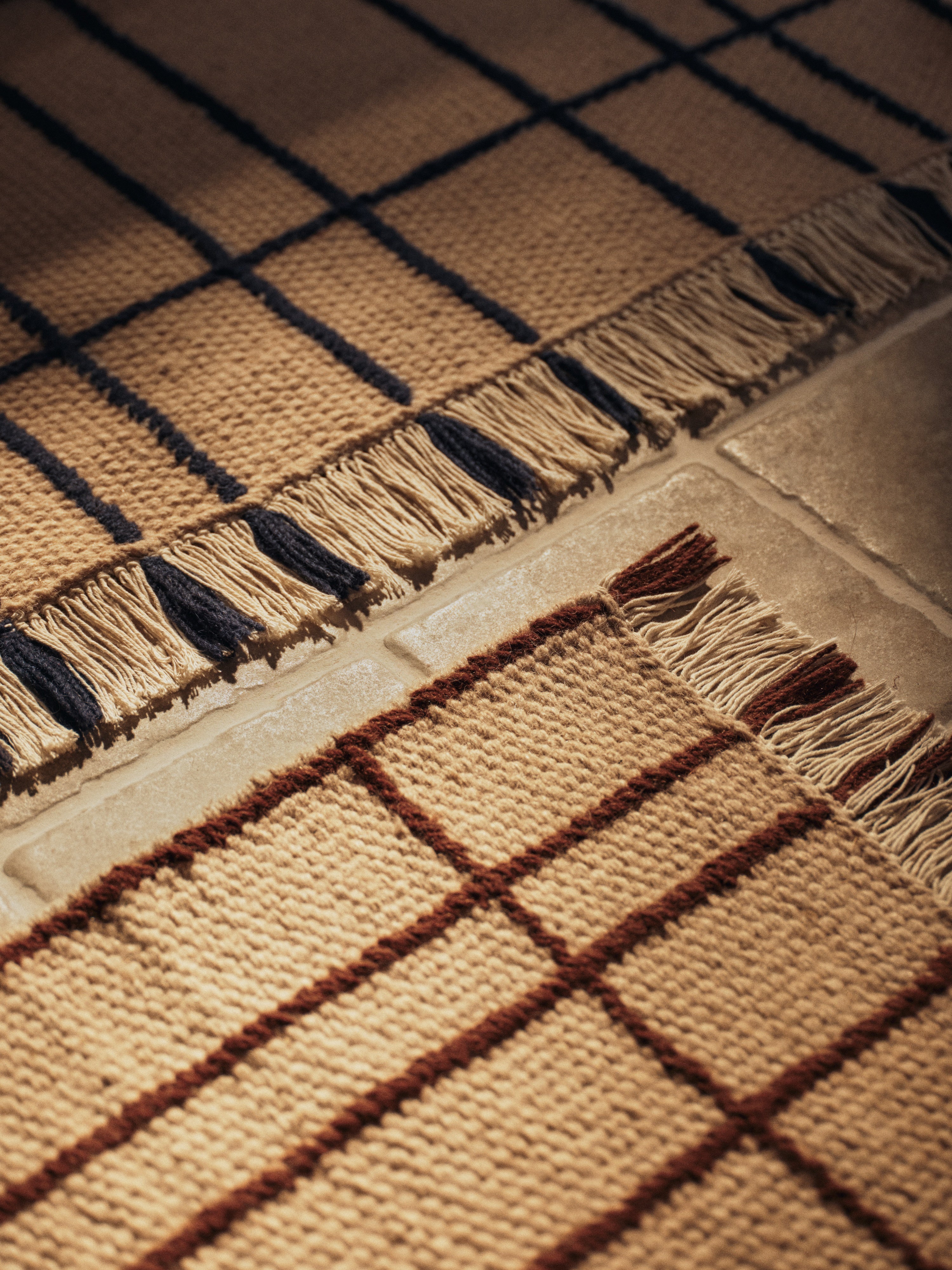 SEN Beige Rug with Indigo