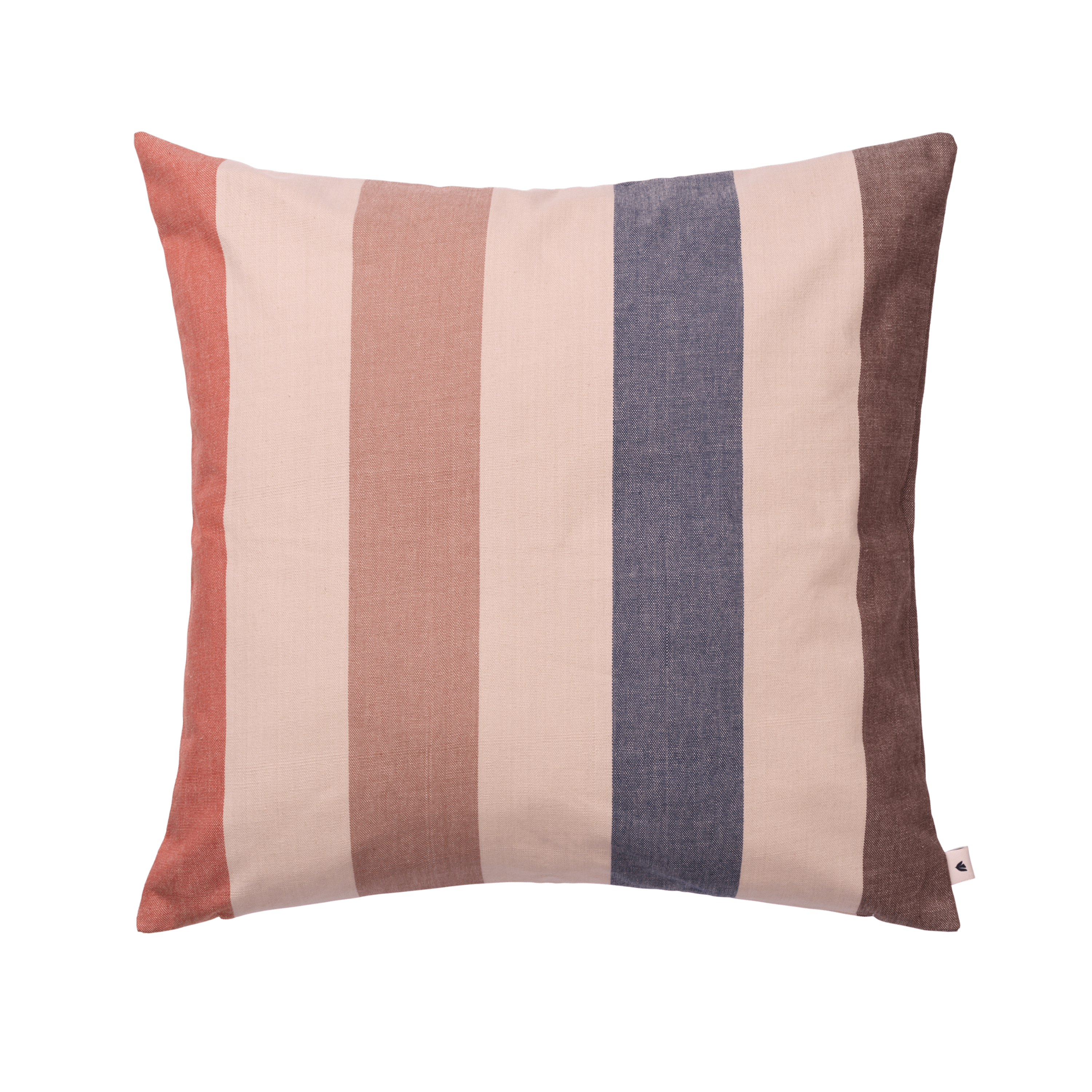 STRAND Cushion Cover Beige with Coffee and Indigo