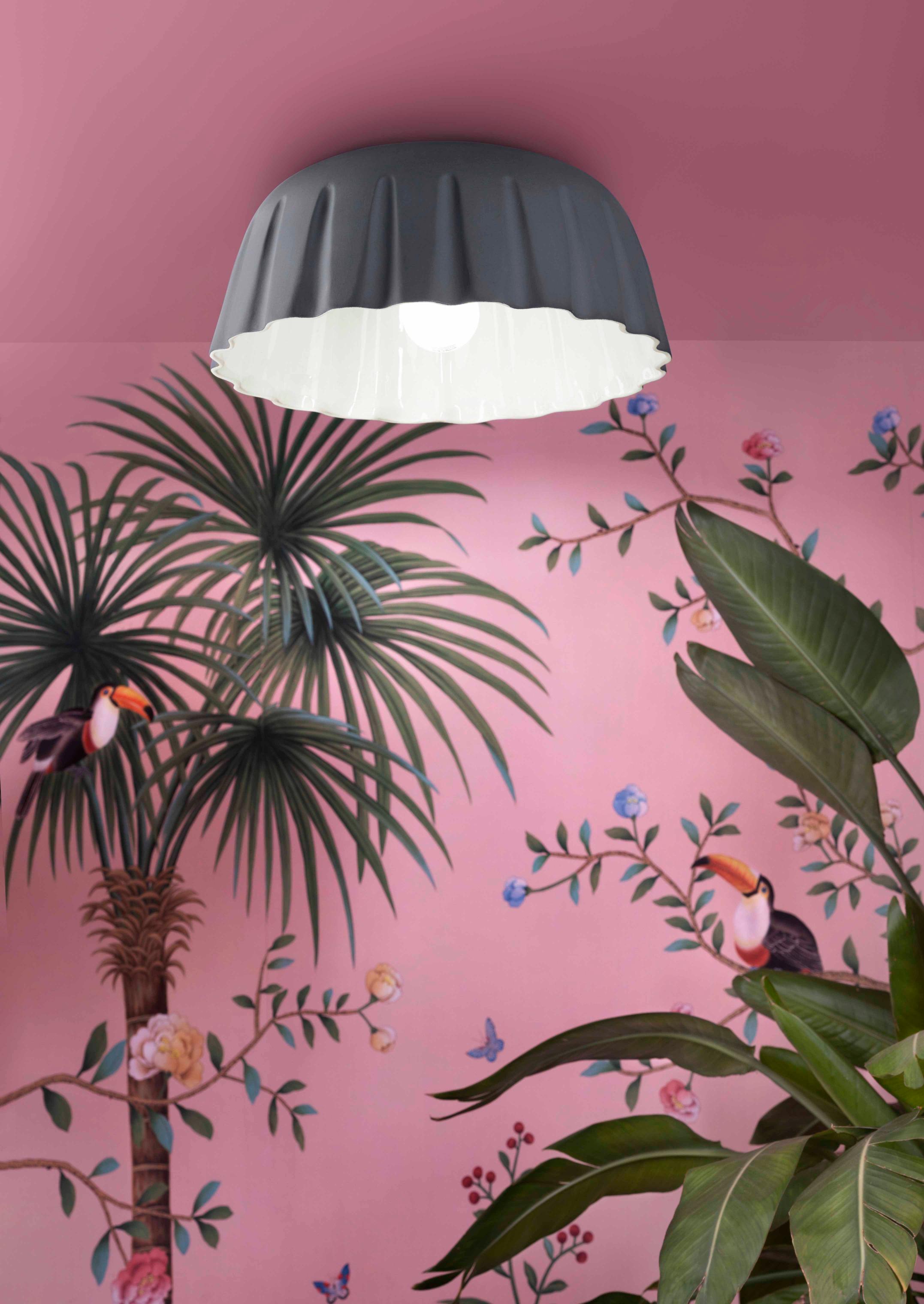 Ceramic ceiling lamp MADAME GRES gray