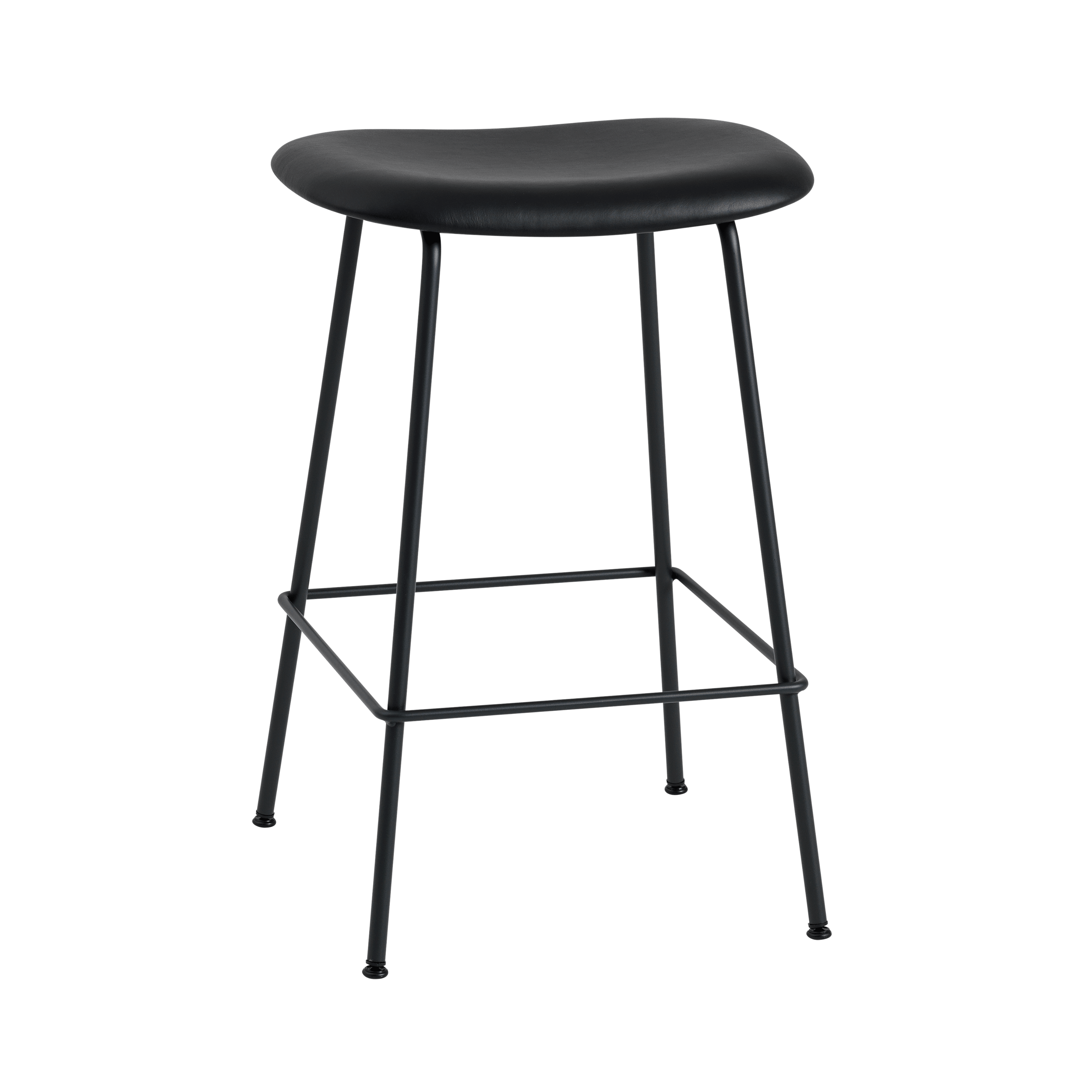 Customized FIBER Stool with Upholstered Seat and Steel Base