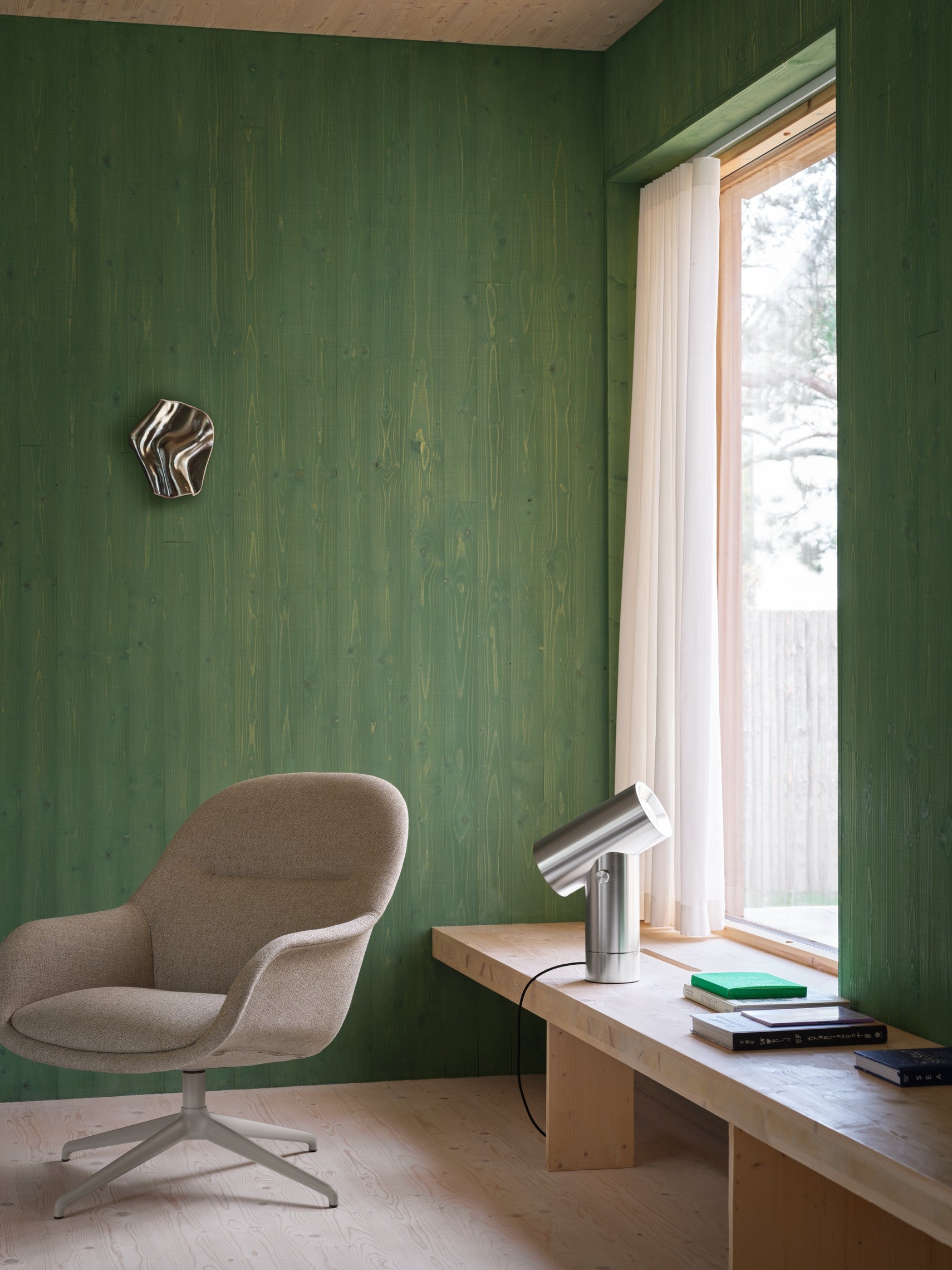 Drehstuhl FIBER grau-beige mit grauem Fuß