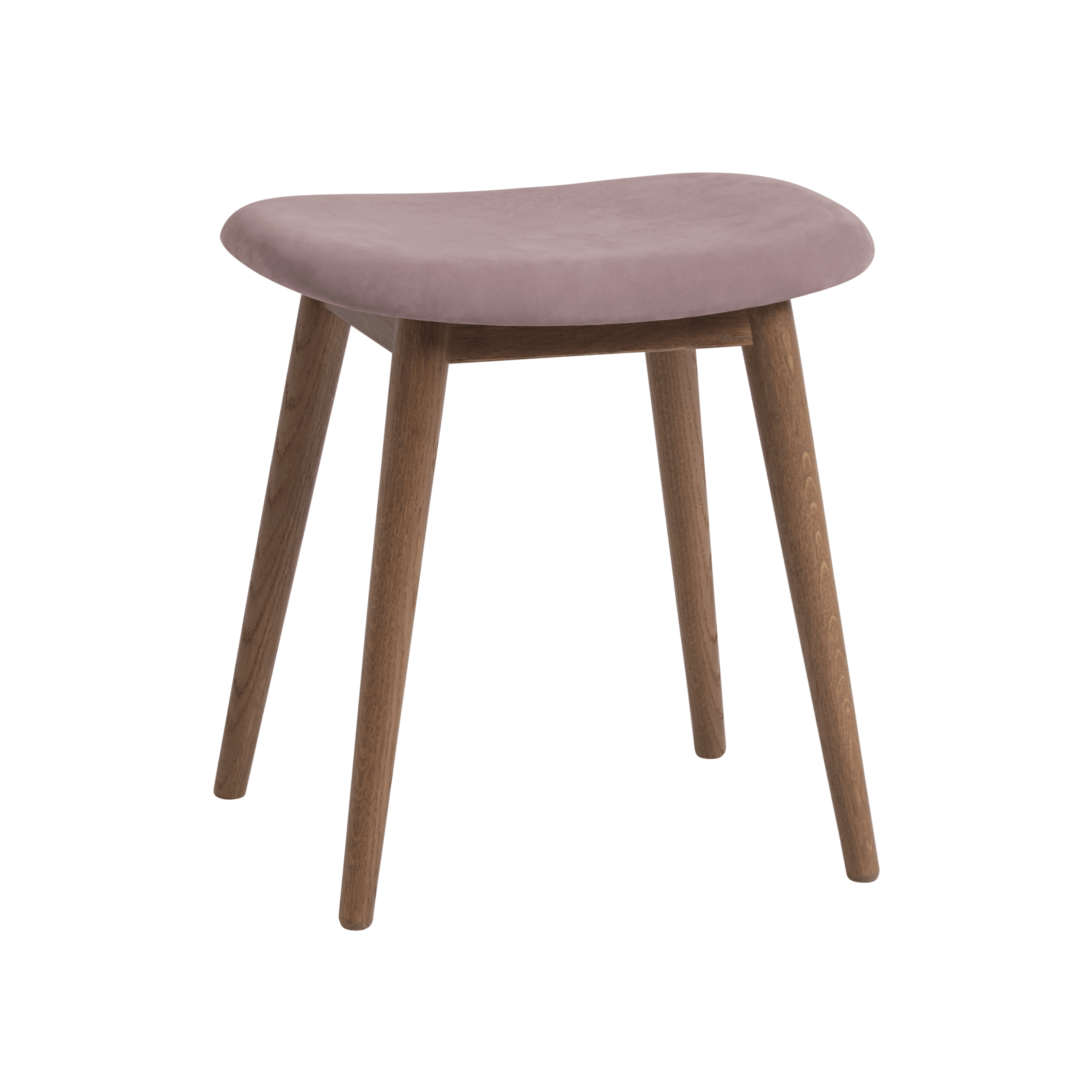 Personalized FIBER Stool with Upholstered Seat and Wooden Base