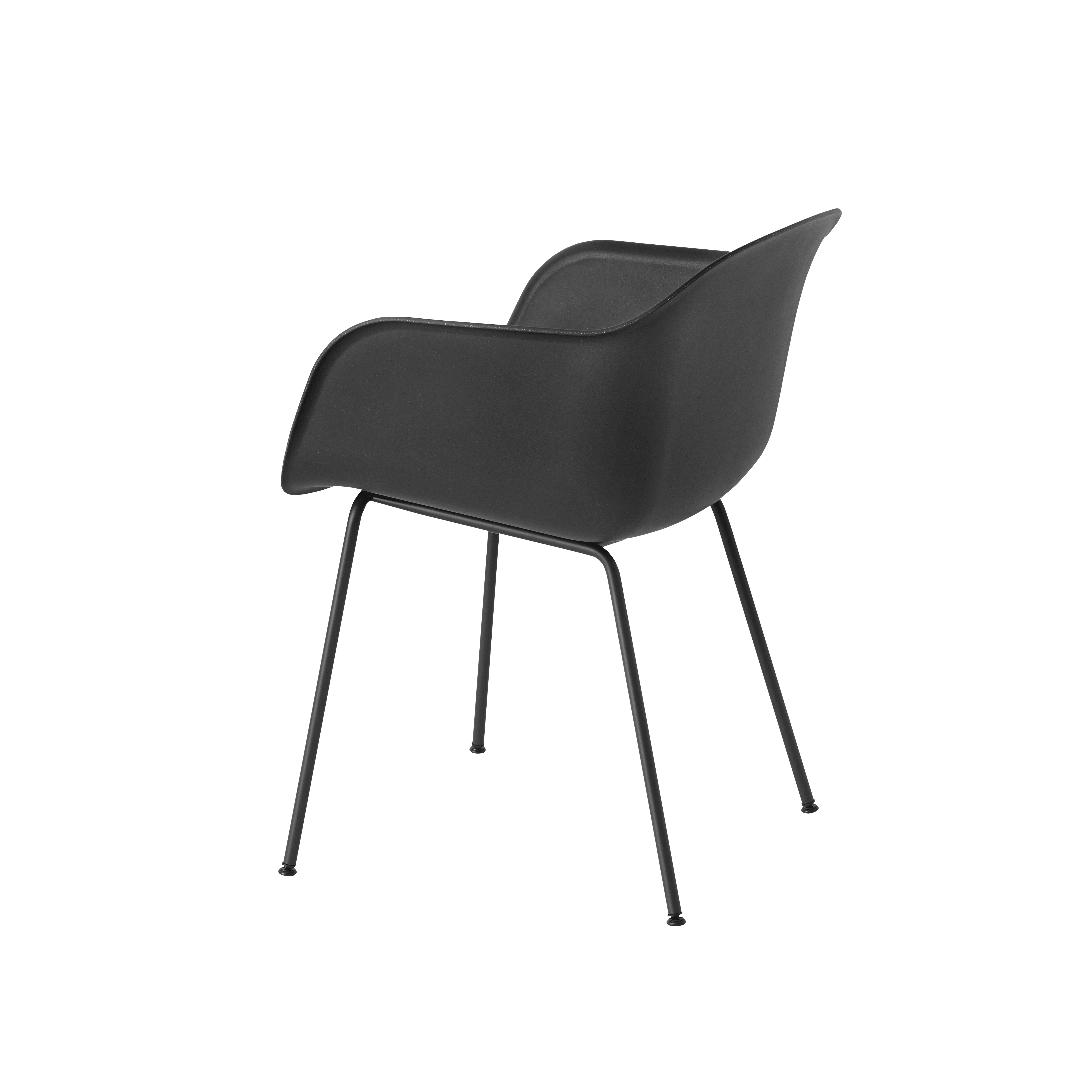 FIBER Armchair in Black with Steel Base