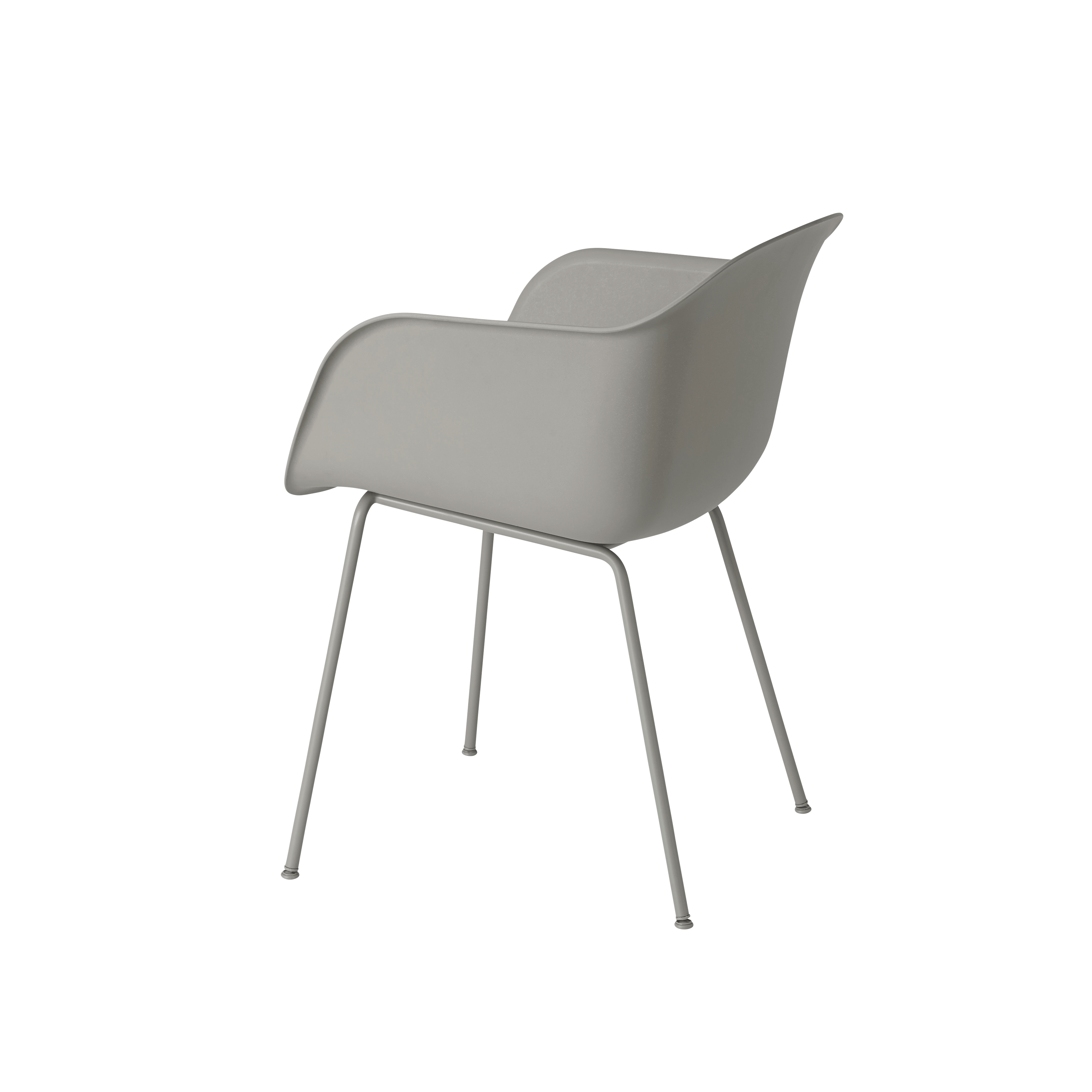 Sessel mit Armlehnen FIBER grau mit Stahlbasis