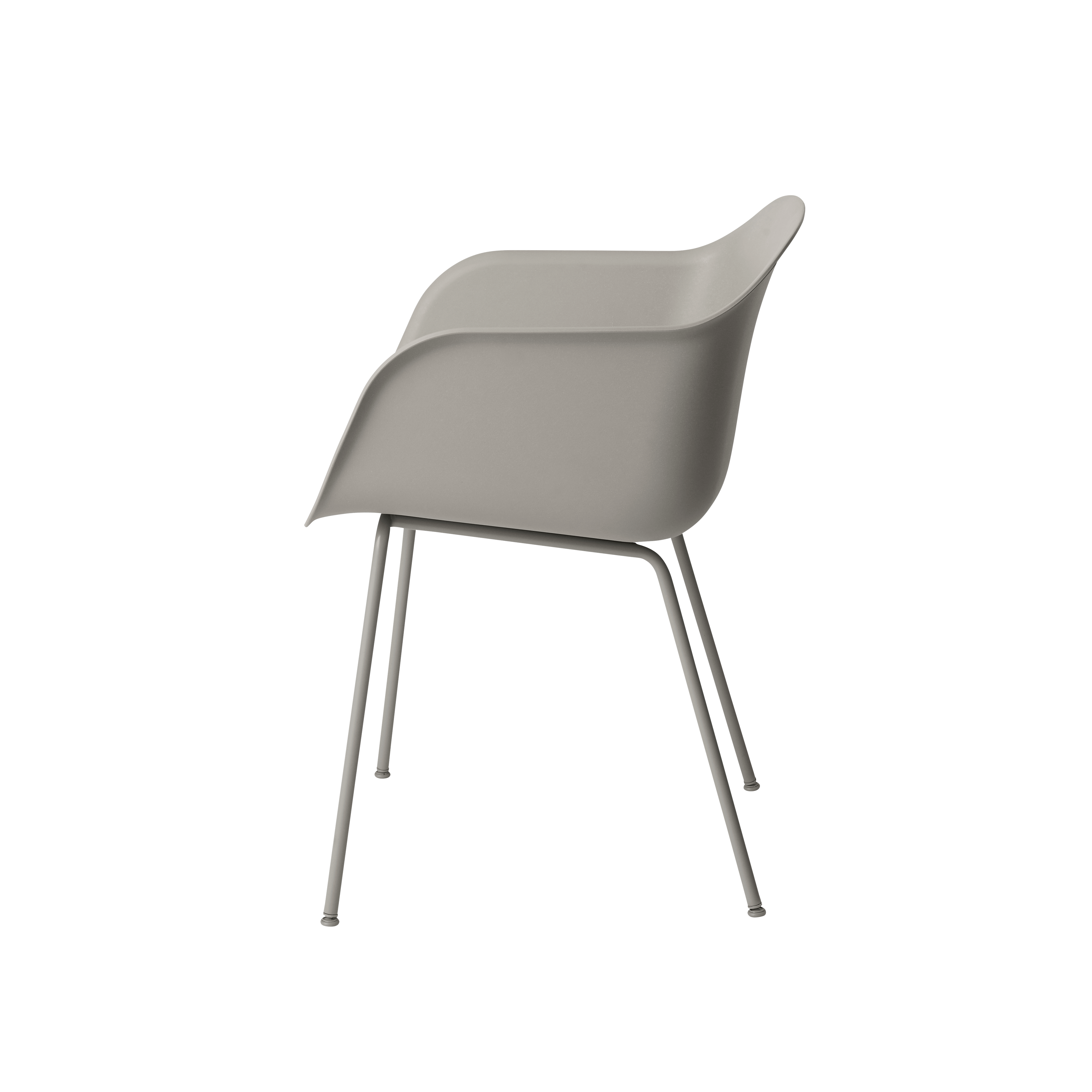Sessel mit Armlehnen FIBER grau mit Stahlbasis