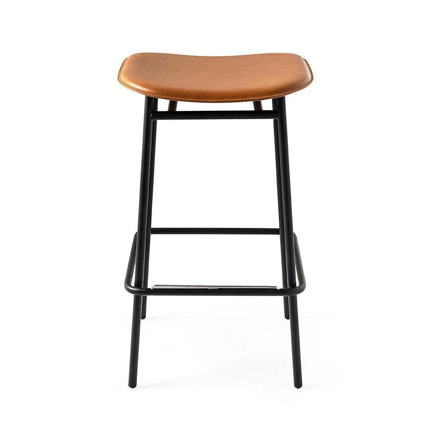 FIFTIES upholstered bar stool with a black base