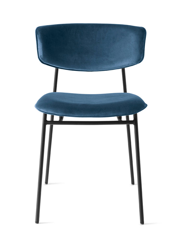 FIFTIES upholstered chair with a black base