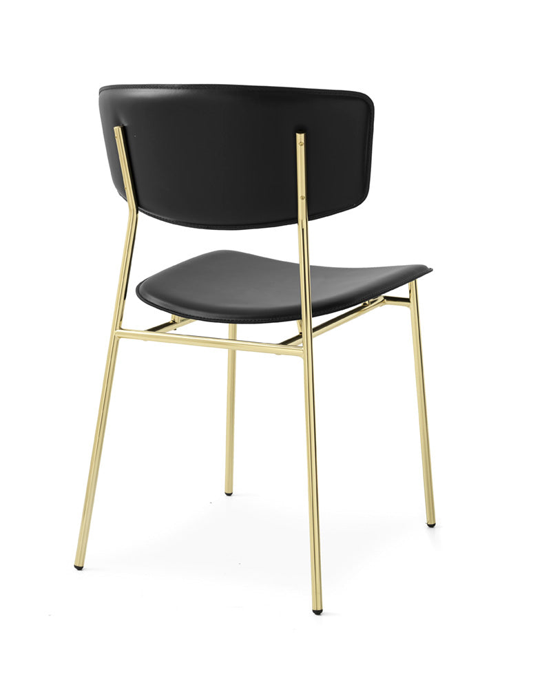 Polsterstuhl FIFTIES mit goldenem Gestell