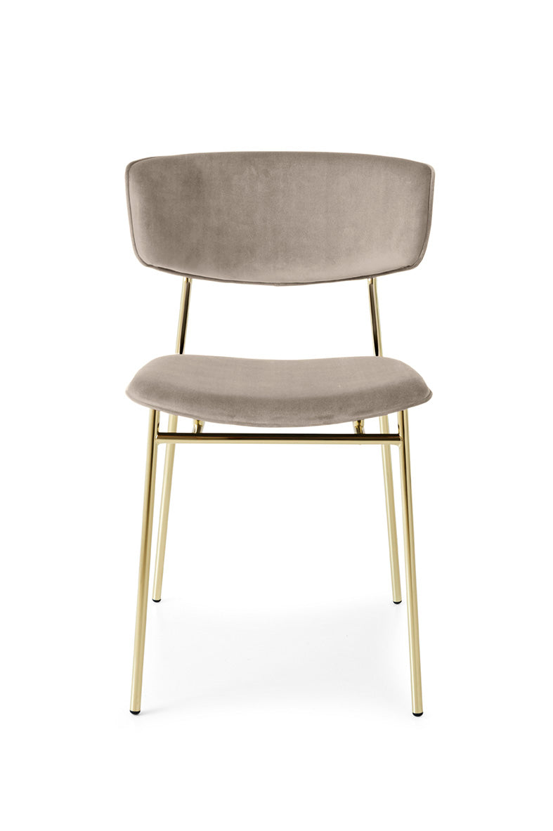 Polsterstuhl FIFTIES mit goldenem Gestell