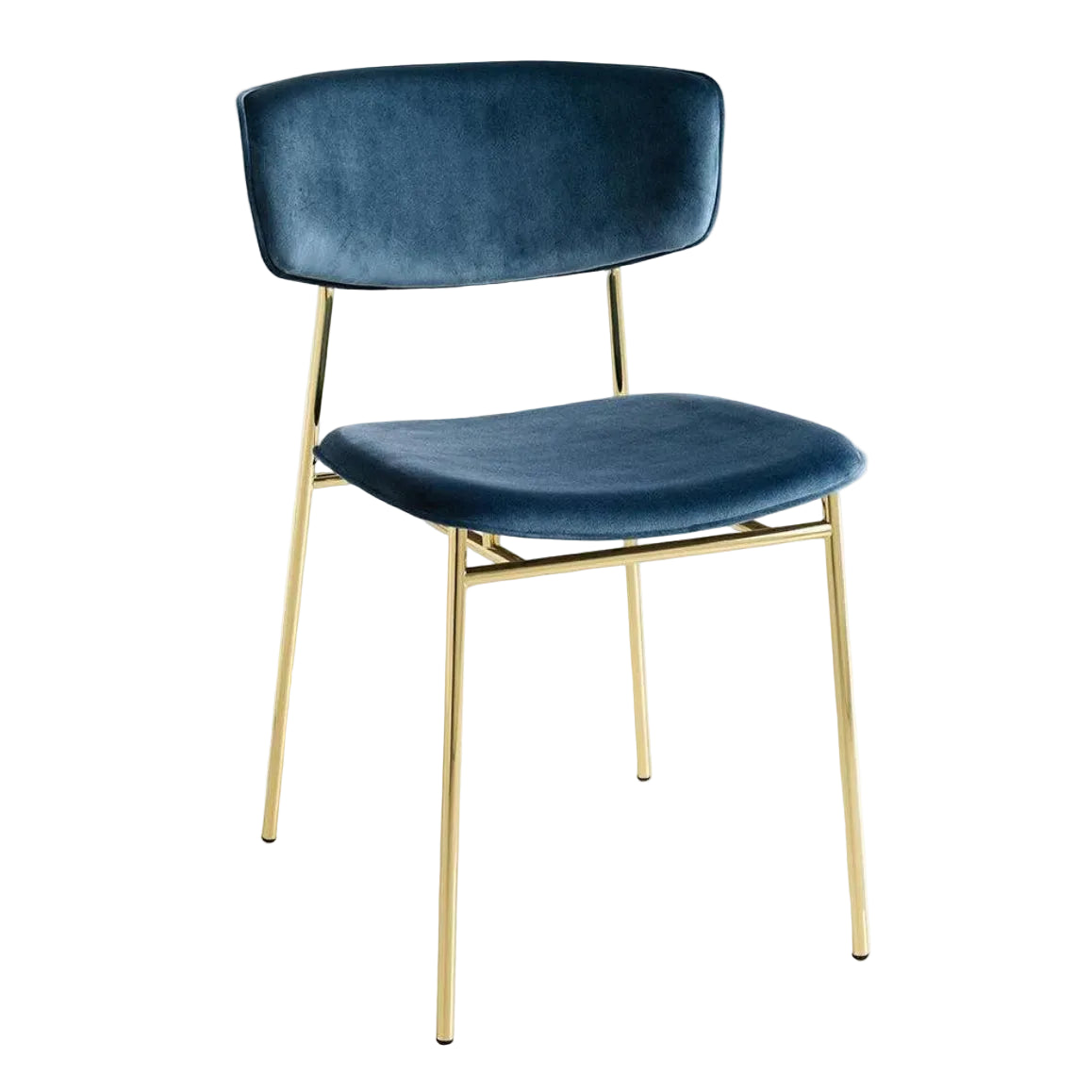 Polsterstuhl FIFTIES mit goldenem Gestell