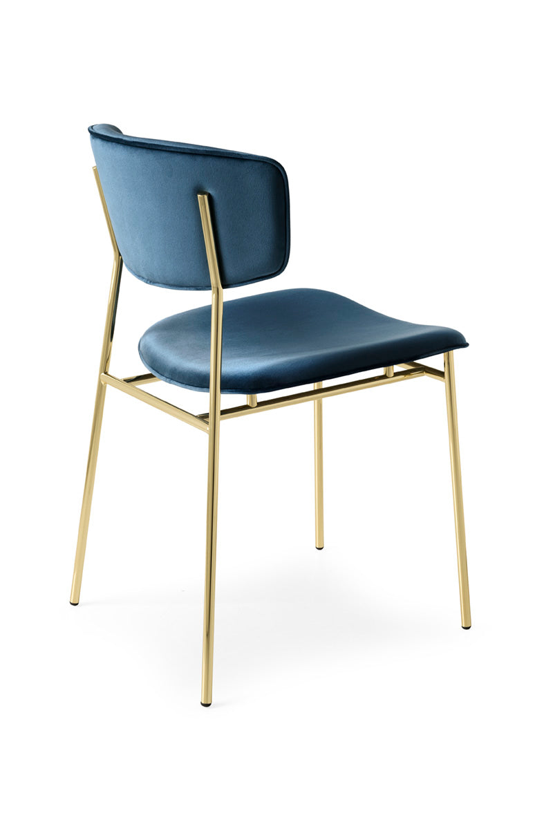 Polsterstuhl FIFTIES mit goldenem Gestell