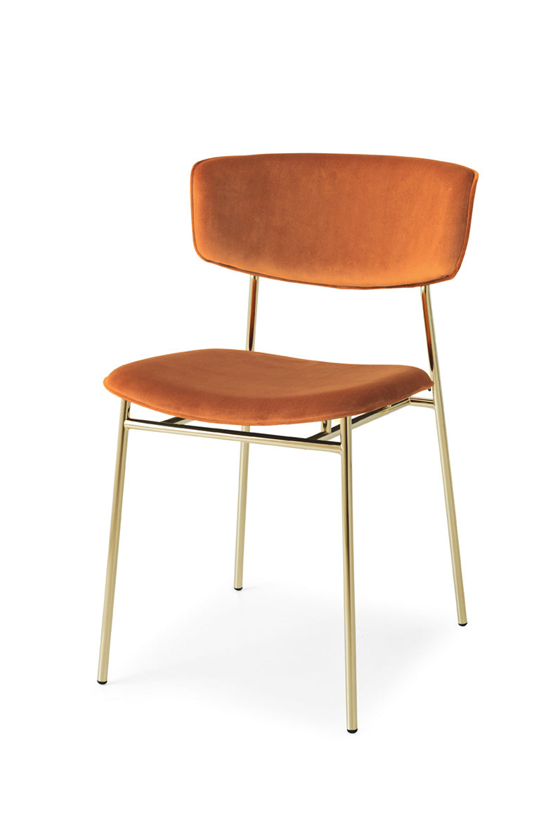 Polsterstuhl FIFTIES mit goldenem Gestell