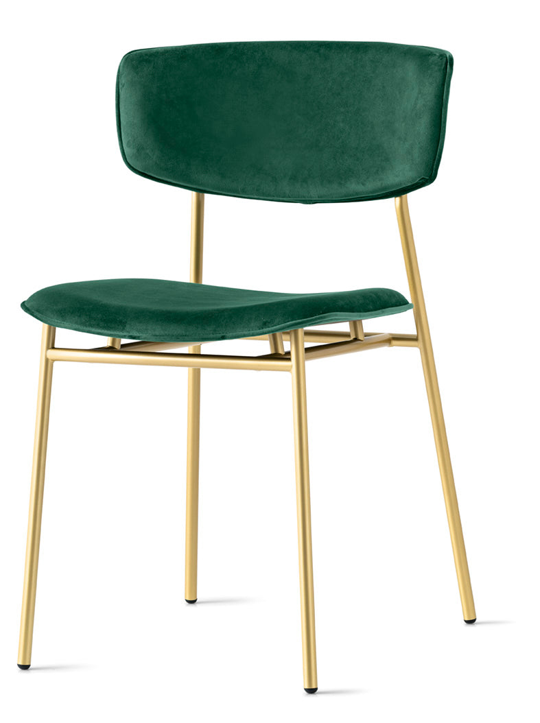 Polsterstuhl FIFTIES mit goldenem Gestell