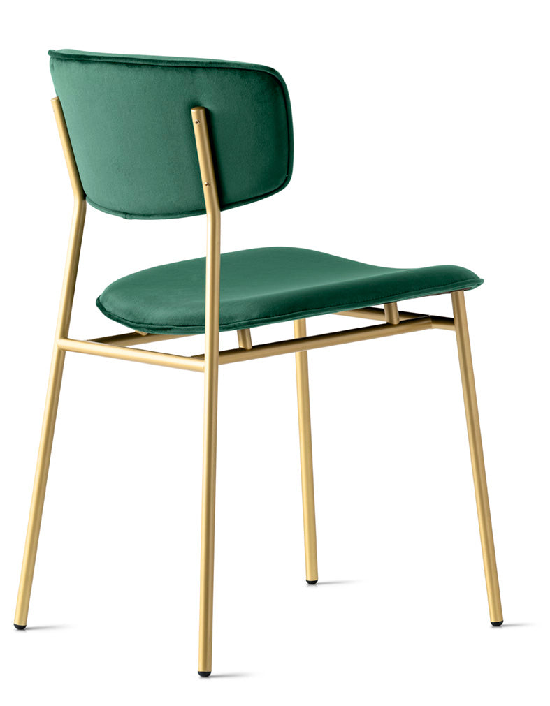 Polsterstuhl FIFTIES mit goldenem Gestell