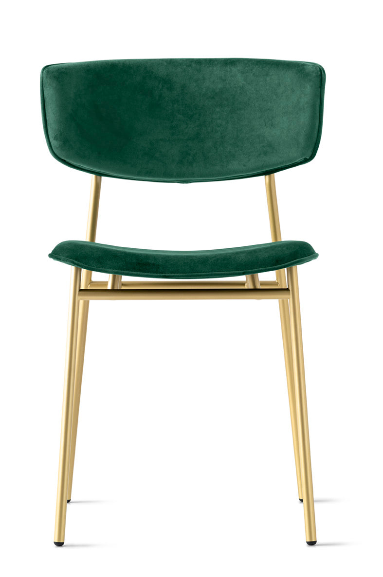 Polsterstuhl FIFTIES mit goldenem Gestell
