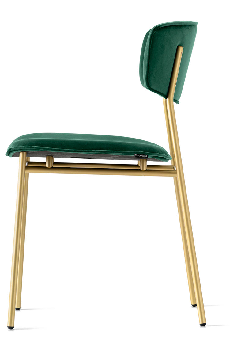 Polsterstuhl FIFTIES mit goldenem Gestell
