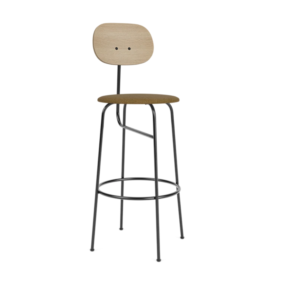 Hocker AFTEROOM PLUS Eiche mit gepolstertem senfgelben Sitz