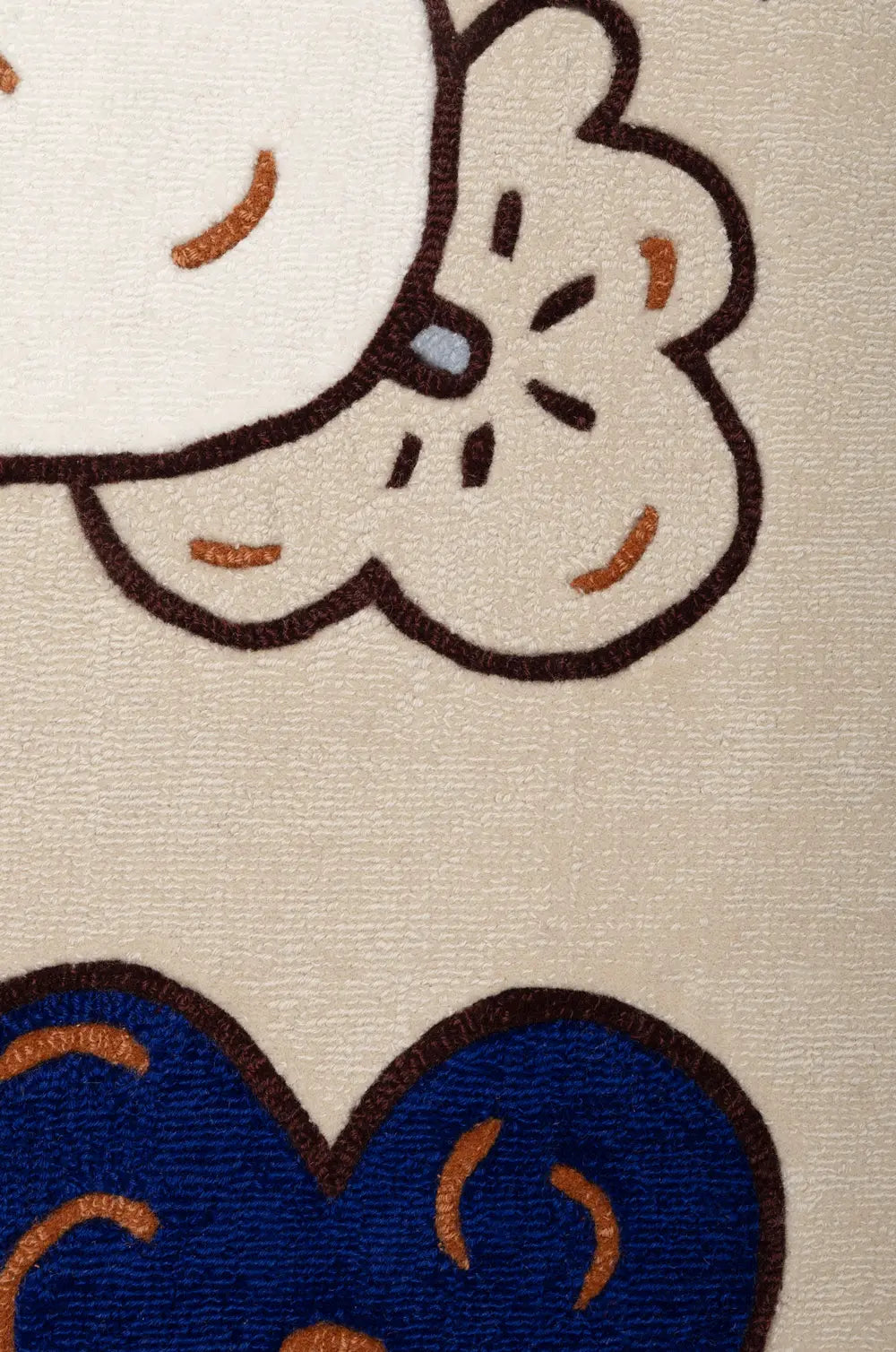 Teppich FLORENCE beige mit marineblauen und braunen Akzenten