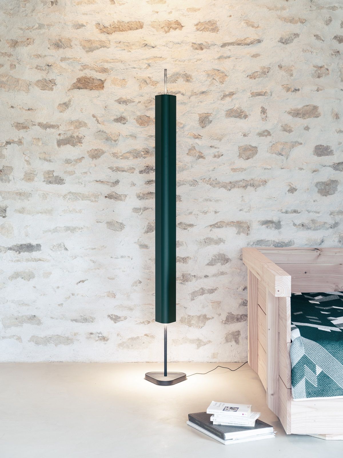 EMI Floor Lamp Dark Red with Black Base