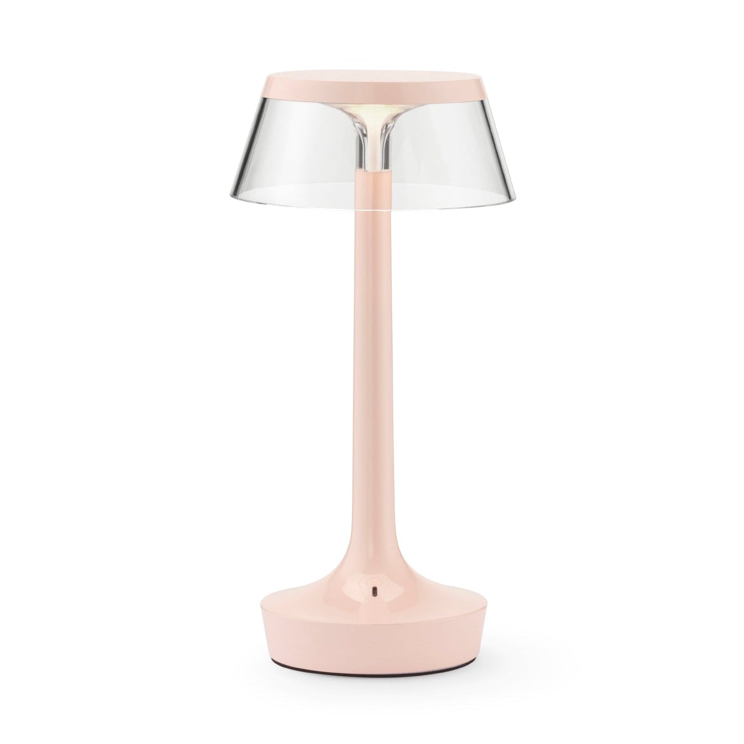 Tragbare Lampe BON JOUR UNPLUGGED rosa mit transparentem Schirm