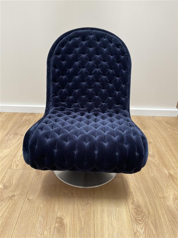 SYSTEM 1-2-3 LOUNGE DELUXE Sessel, marineblau, mit Rundfuß - gebraucht