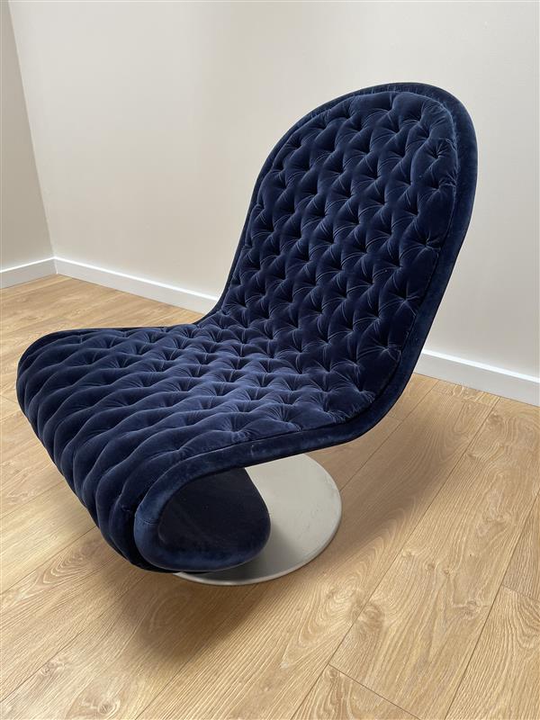 SYSTEM 1-2-3 LOUNGE DELUXE Sessel, marineblau, mit Rundfuß - gebraucht