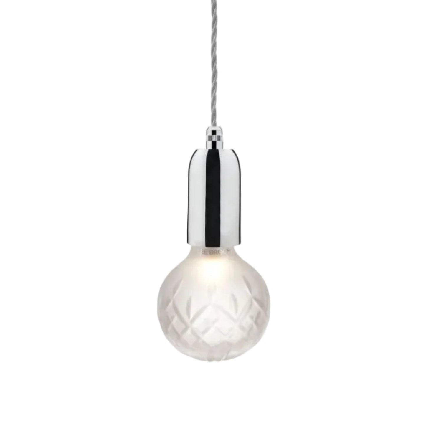 Pendelleuchte CRYSTAL BULB aus mattem Kristallglas mit verchromter Oberfläche