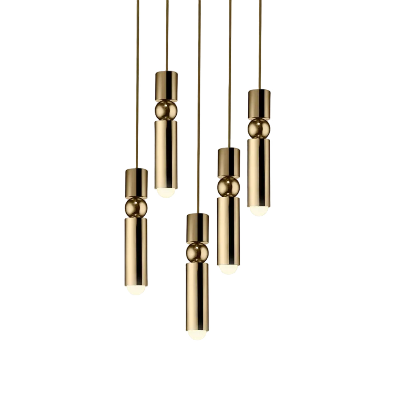 Pendelleuchte 5-flammig FULCRUM aus Messing