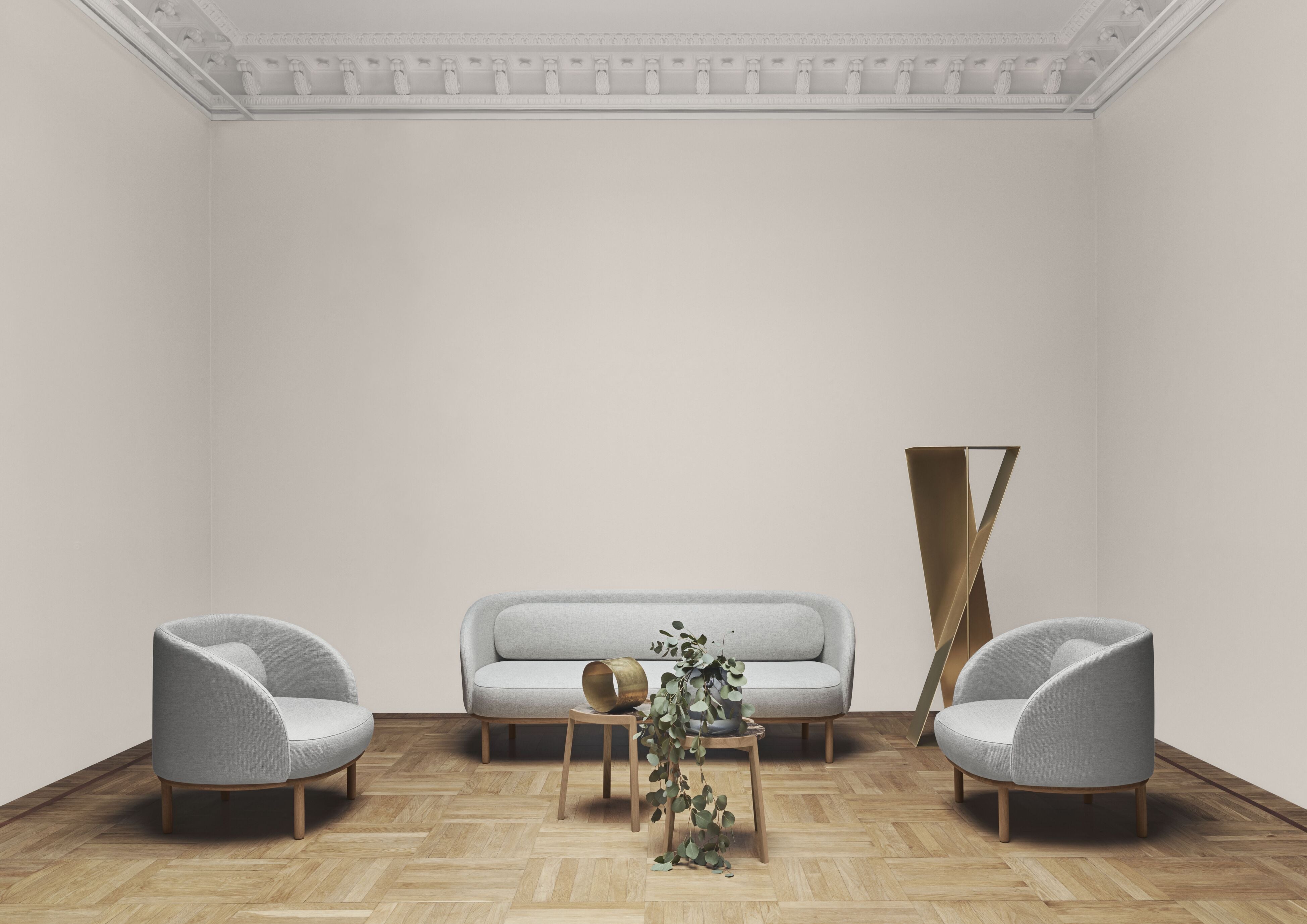 Fuuga 3-Personen-Sofa-Basis aus Eichenholz