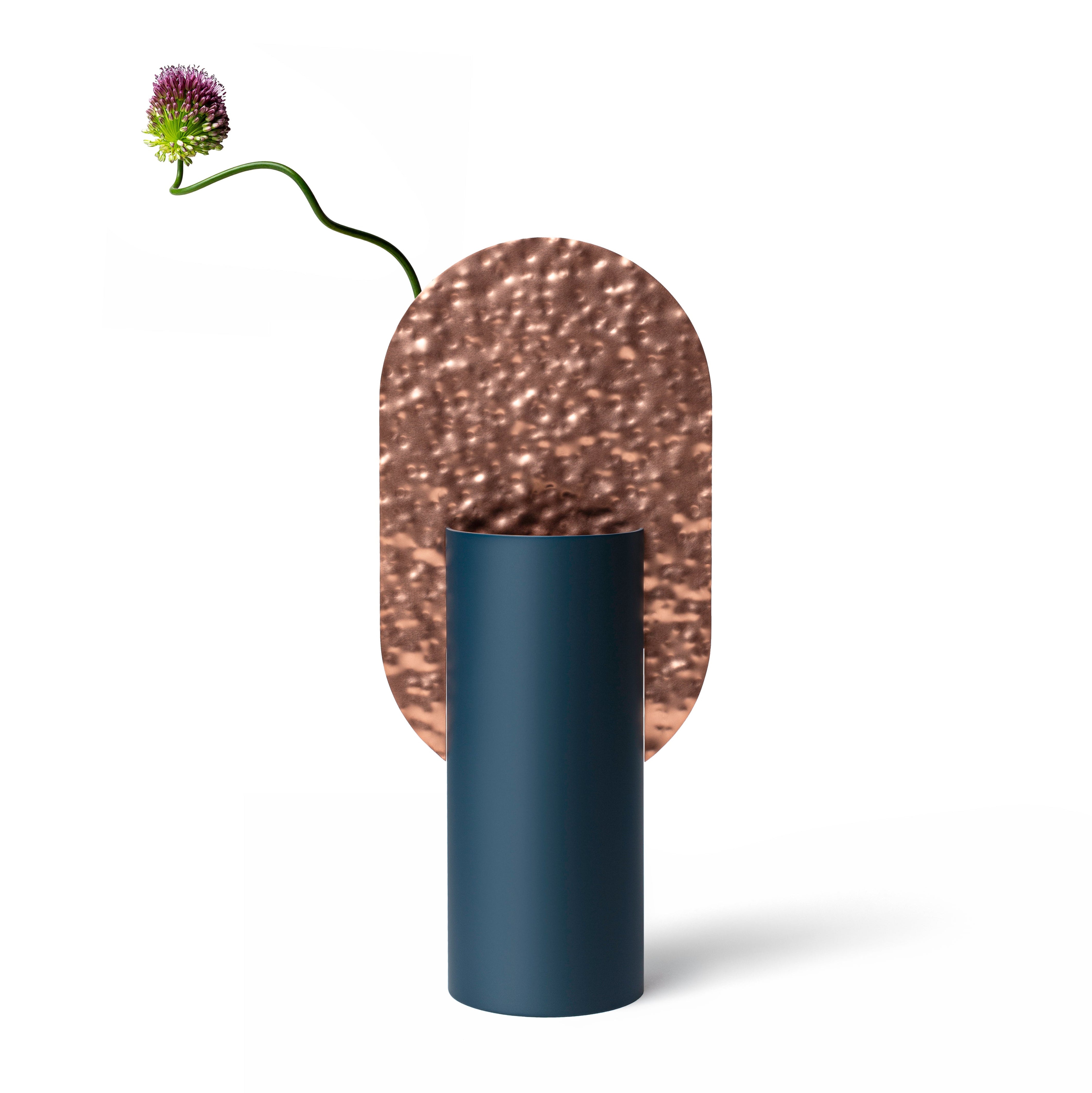 Vase GENKE - NUMMERIERTE EDITION kobaltblau mit Kupfer