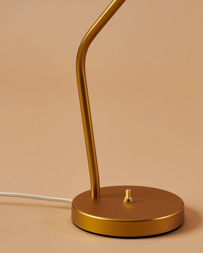 Table lamp GRÄSHOPPA gray shade with gold base