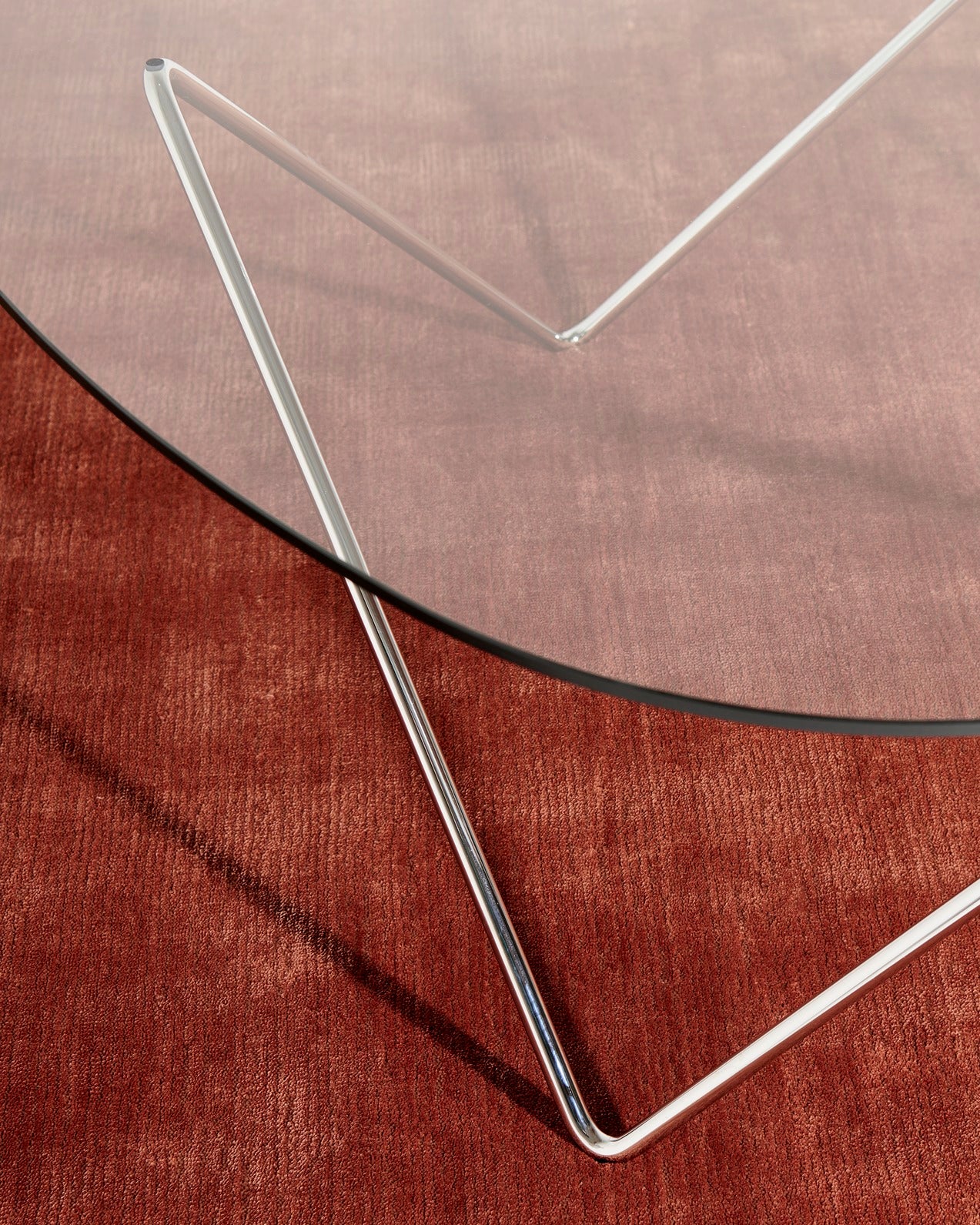 Couchtisch PEDRERA Glas mit verchromtem Gestell