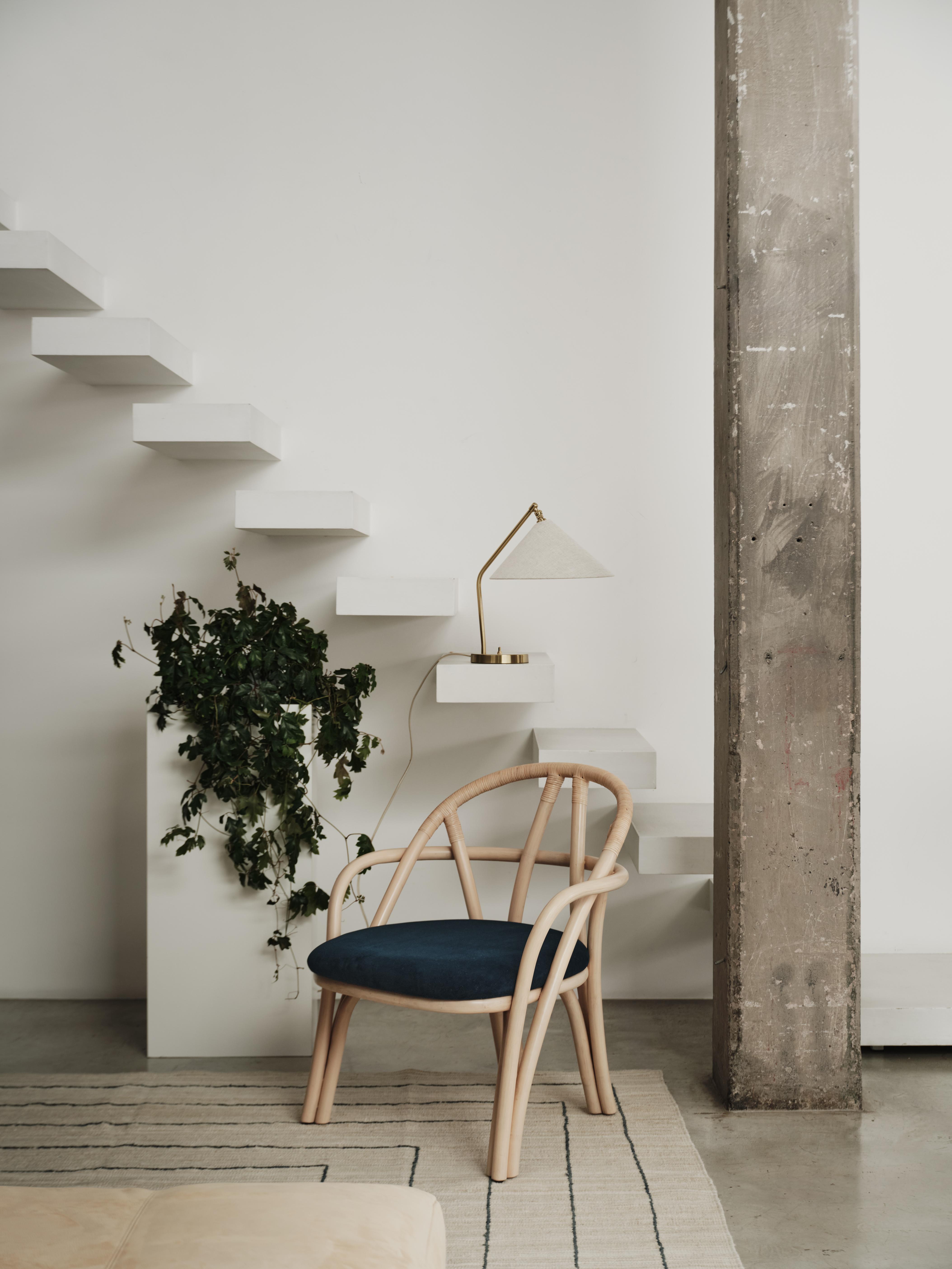 GRÄSHOPPA Table Lamp in Brass and Canvas