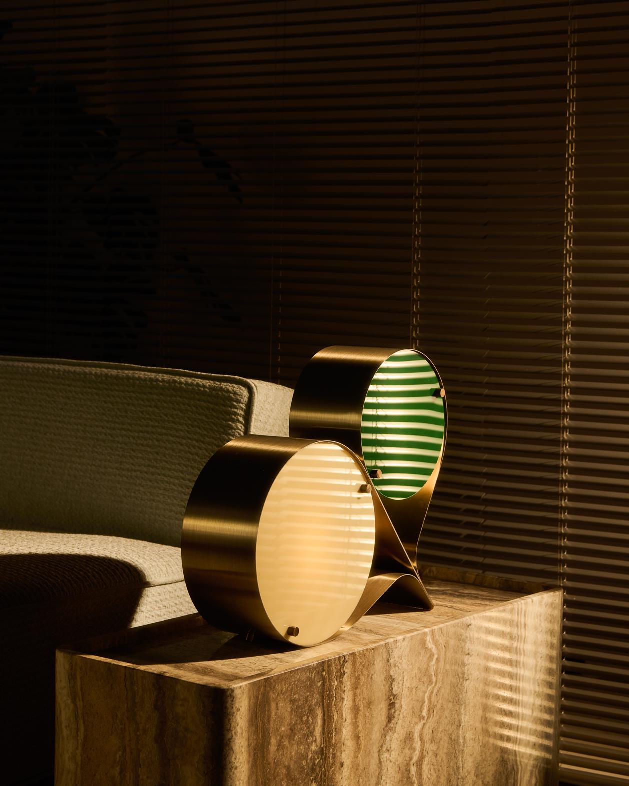 COPPIA Tischleuchte Creme mit Olive