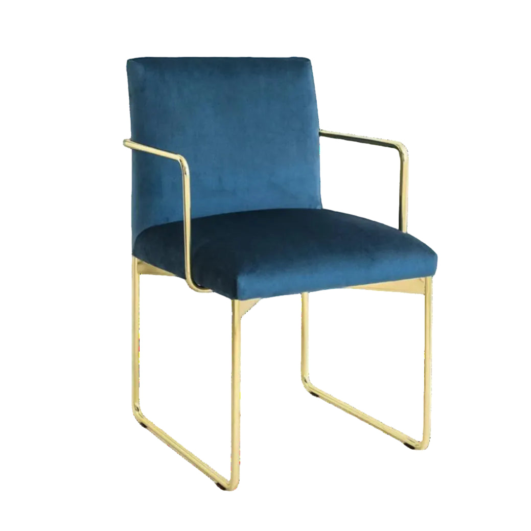 GALA Armchair with Upholstered Seat and Gold Base