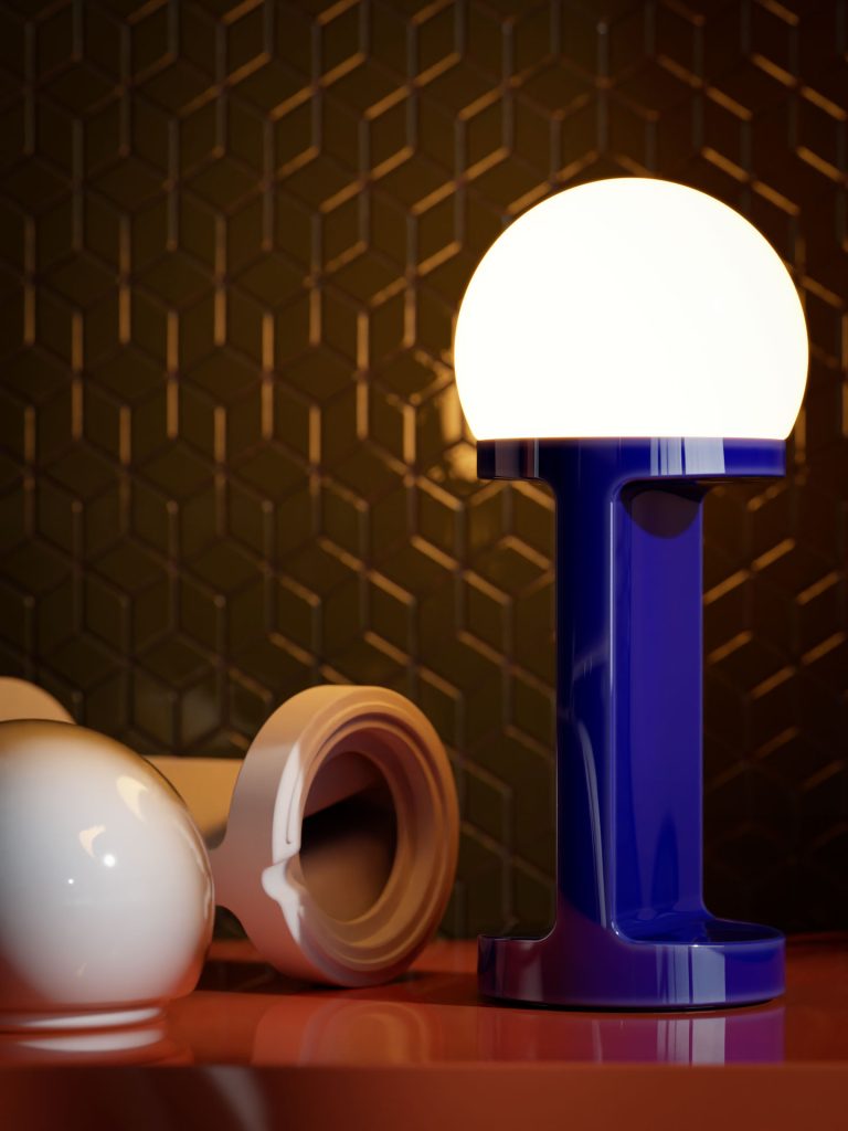 HABEA cobalt ceramic table lamp
